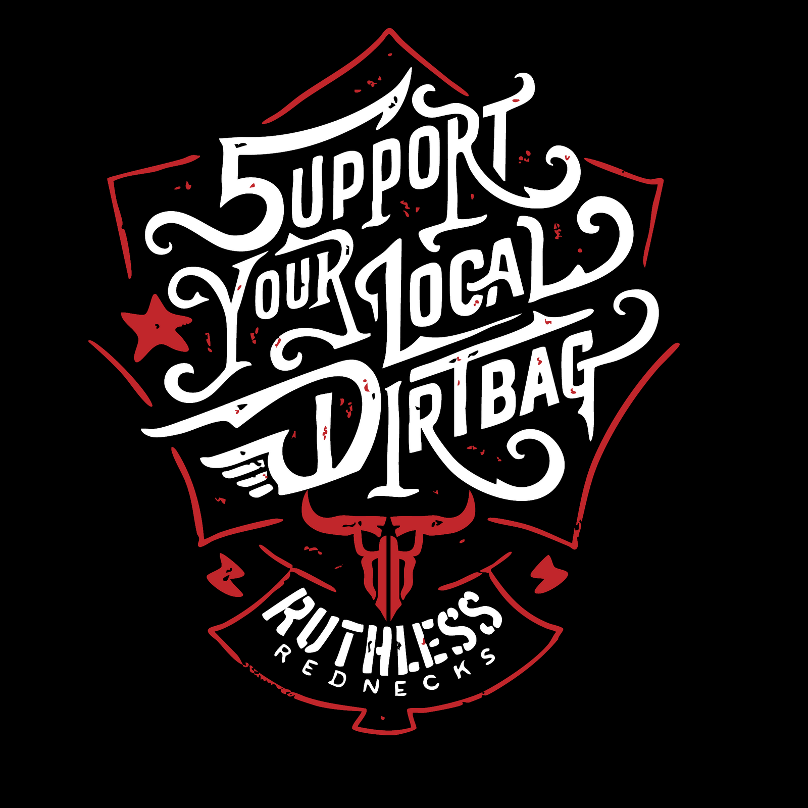 Support Your Local Dirtbag Short Sleeve Shirt Black