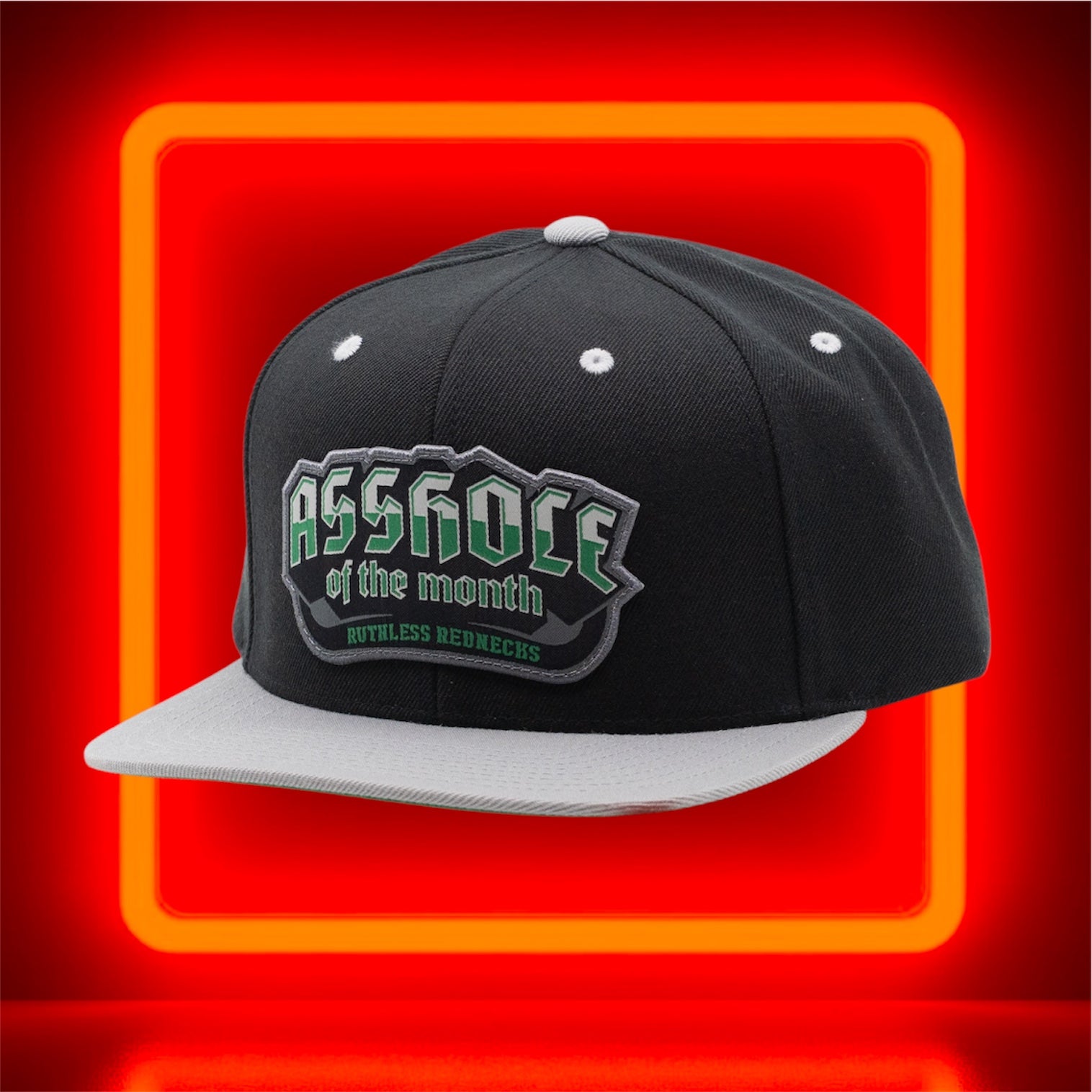 Top Shelf Asshole of the Month Flatbrim Black-Grey Patch Hat