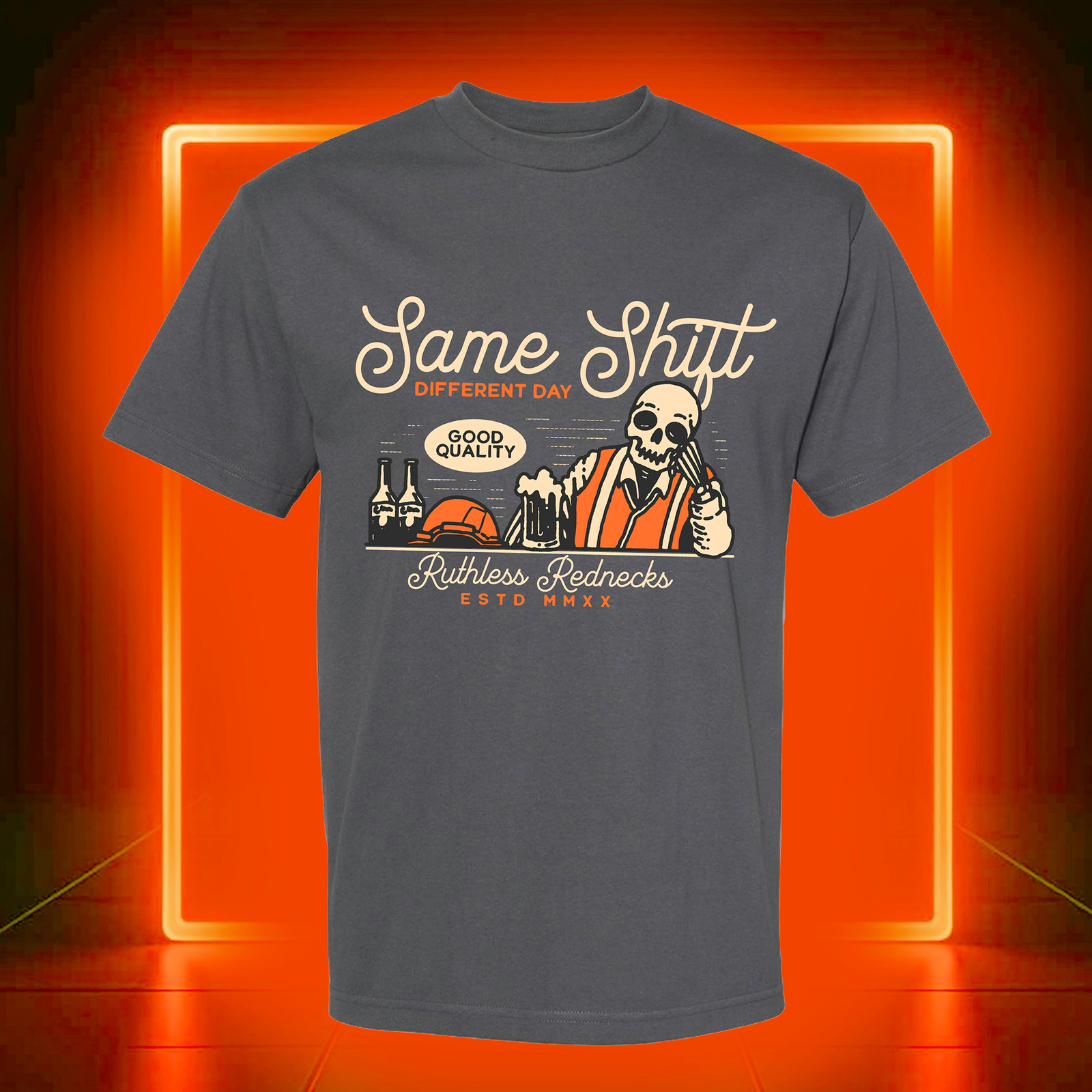 Tapped Out Short Sleeve Shirt Charcoal