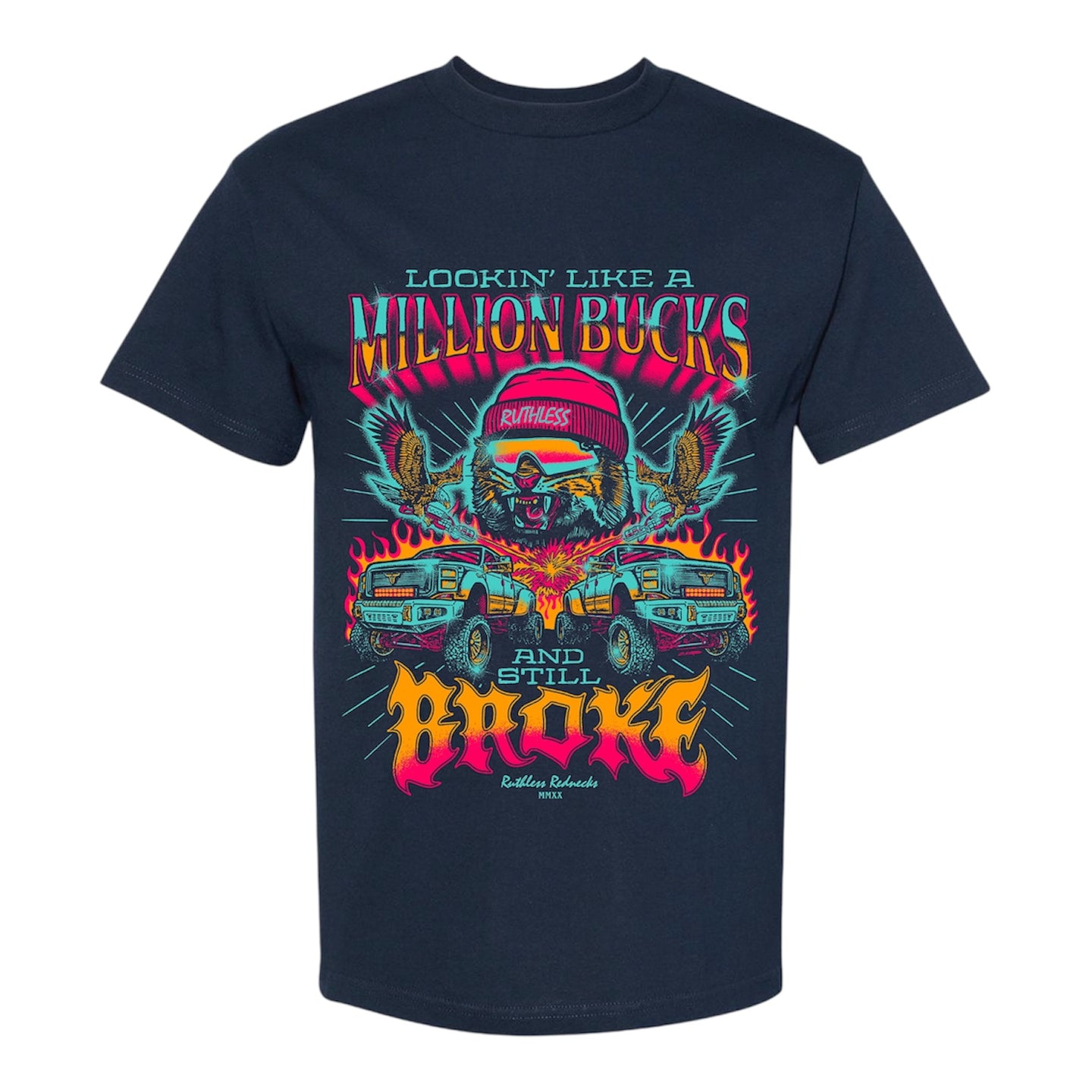 Burnout Beast Short Sleeve Shirt Navy
