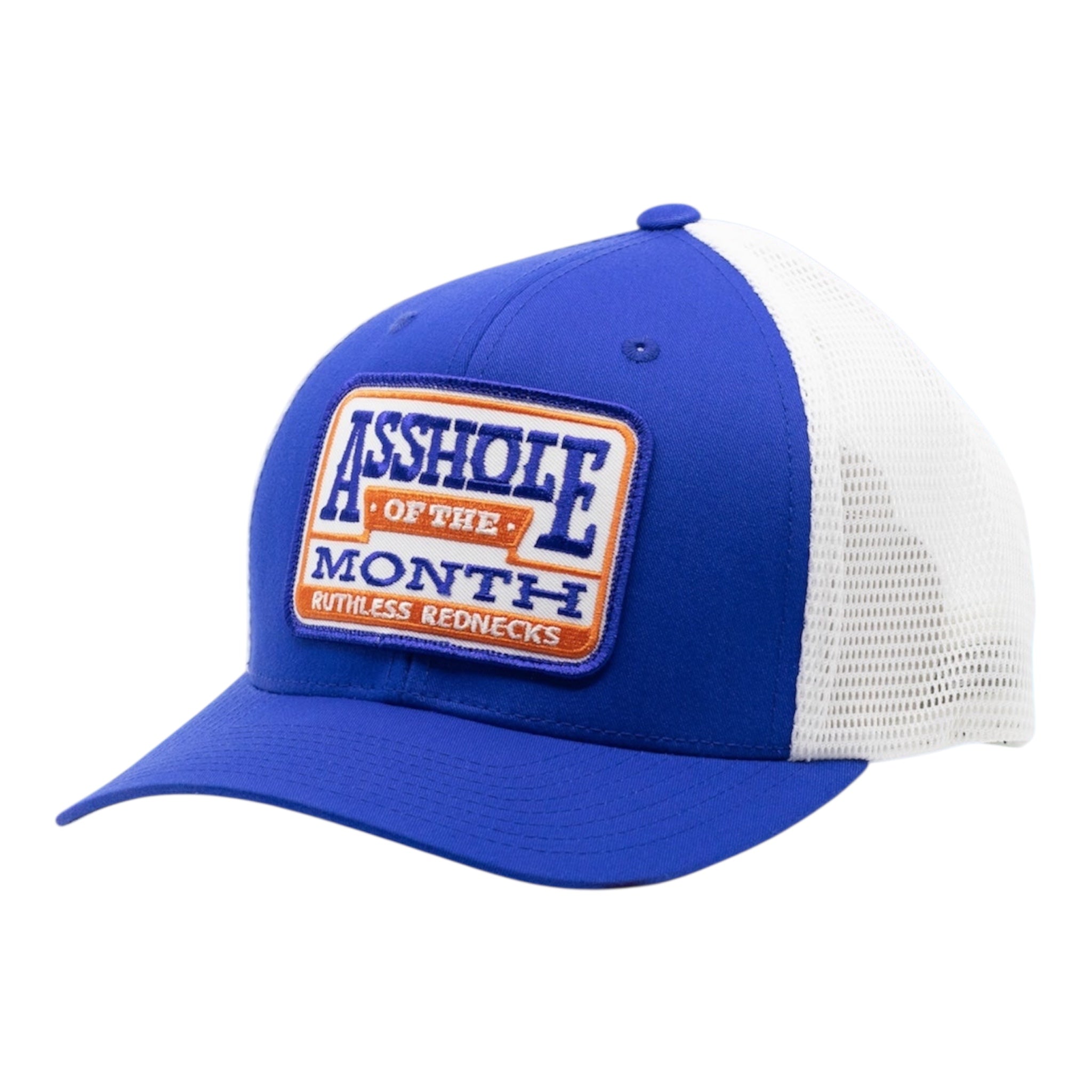 Asshole Of The Month Curved Brim Blue-White Hat