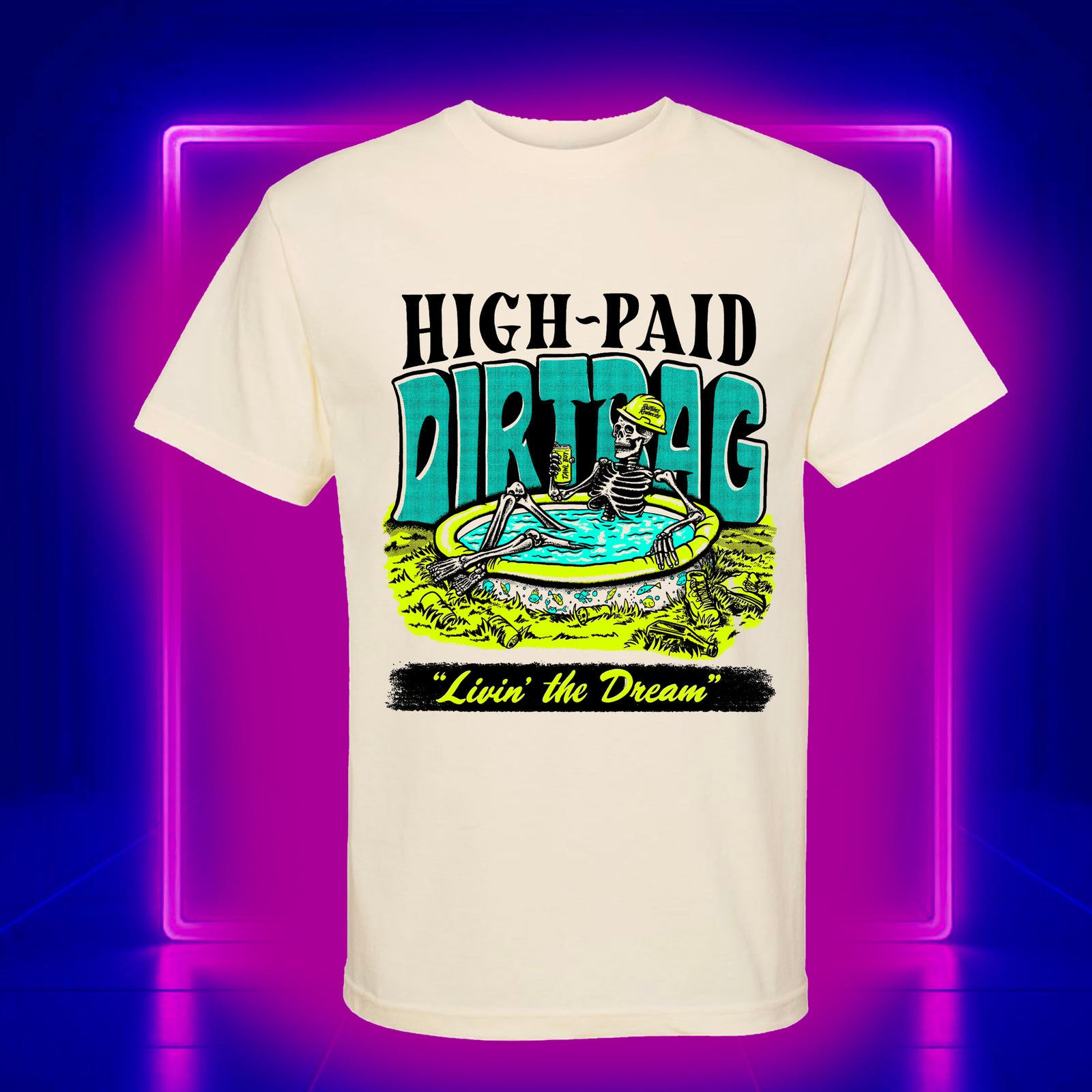 Cream Ruthless High Paid Dirthbag Days Off Short Sleeve Shirt Cream - Ruthless Rednecks