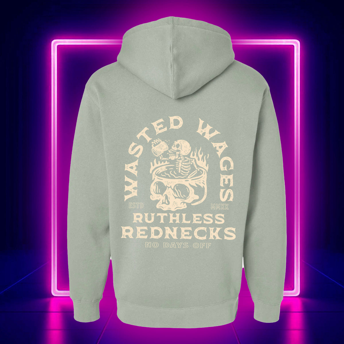 Skull Spa - Supercharged 12oz Hoodie Sage