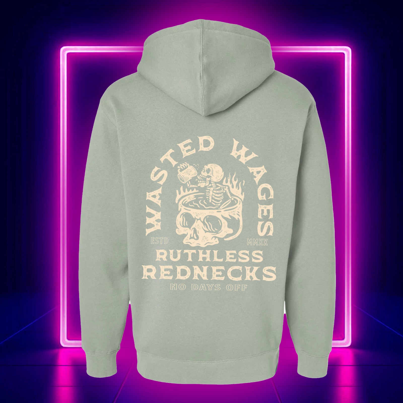 Skull Spa - Supercharged 12oz Hoodie Sage