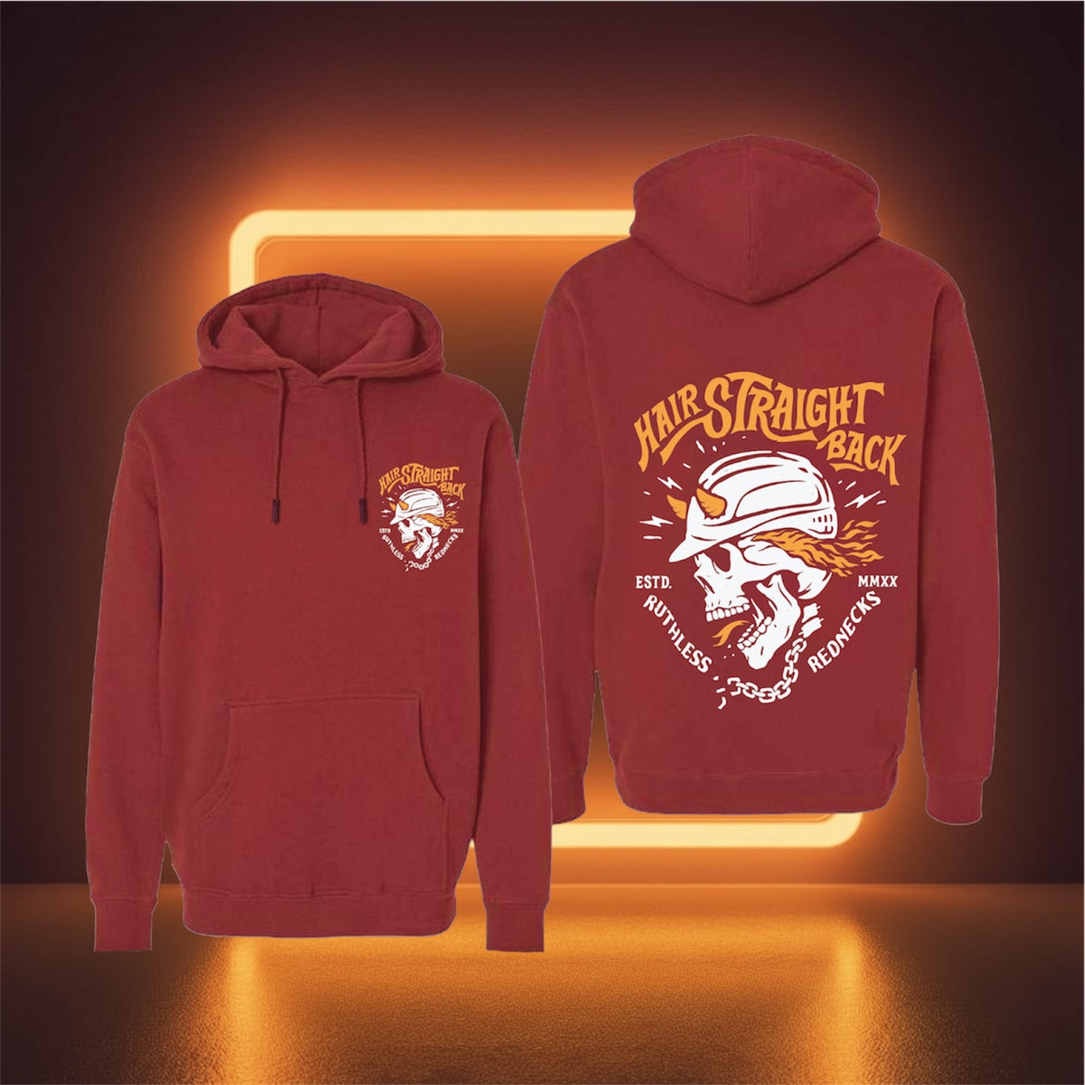 Skullet - Supercharged 12oz Hoodie Maroon