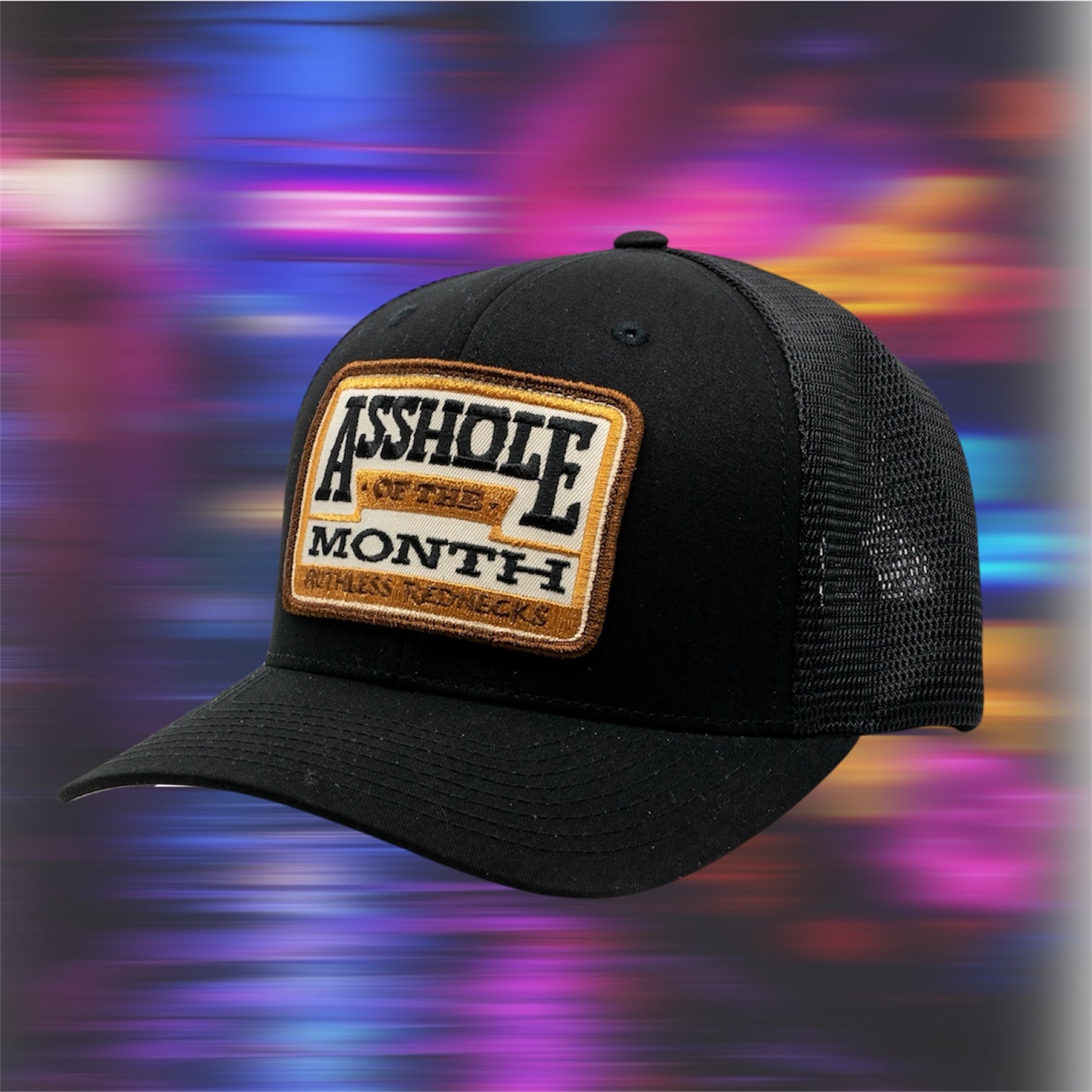 Asshole Of The Month Curved Brim Black Hat