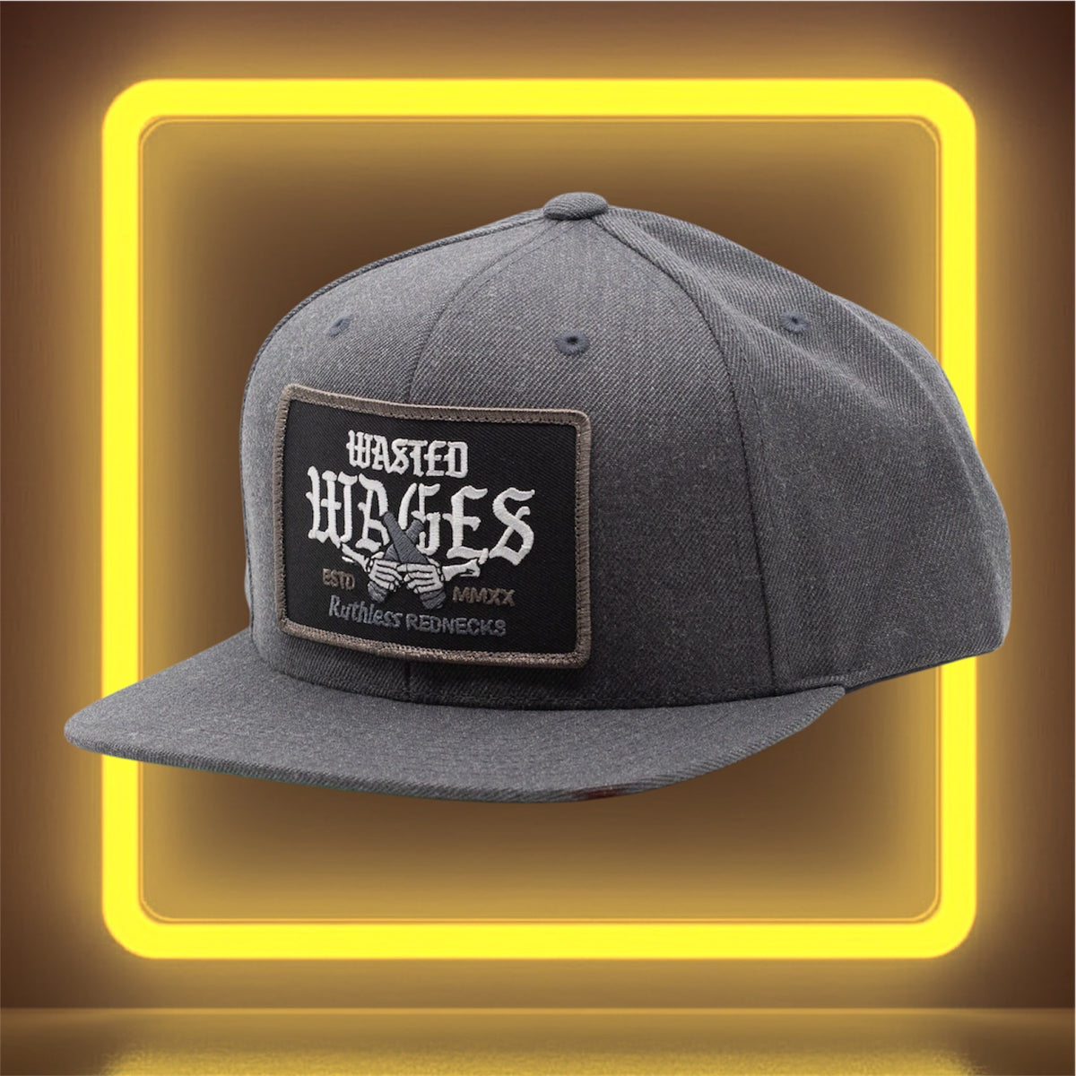 Cheers! Flatbrim Charcoal Patch Hat