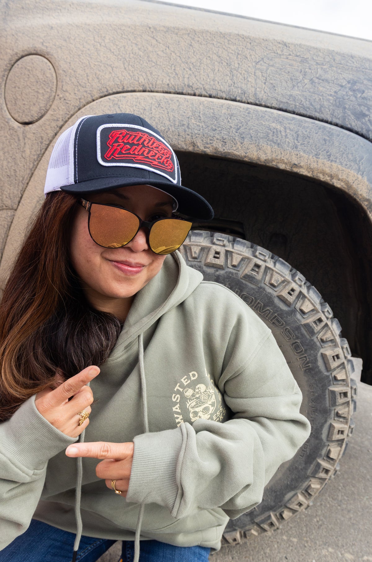 Impact Curved Brim Black-White Hat