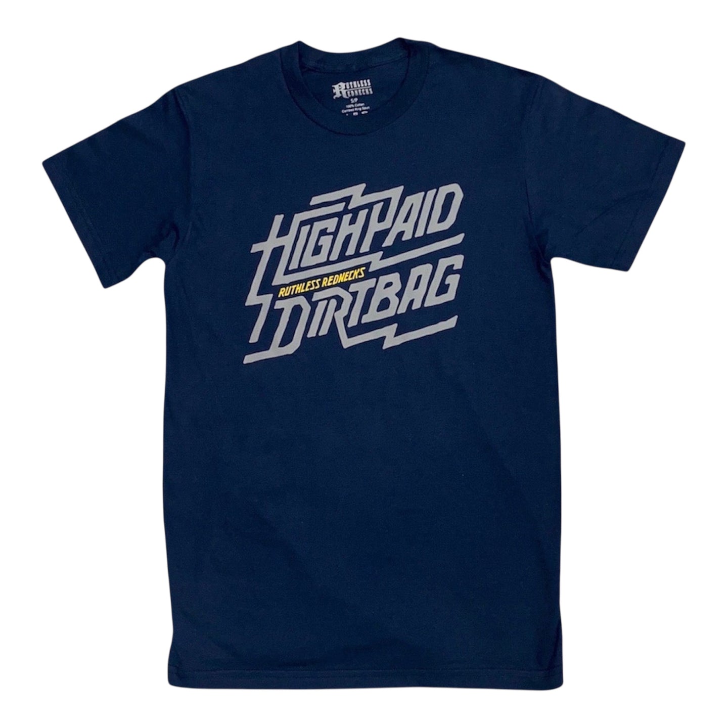 High Paid Dirtbag Short Sleeve Shirt Navy
