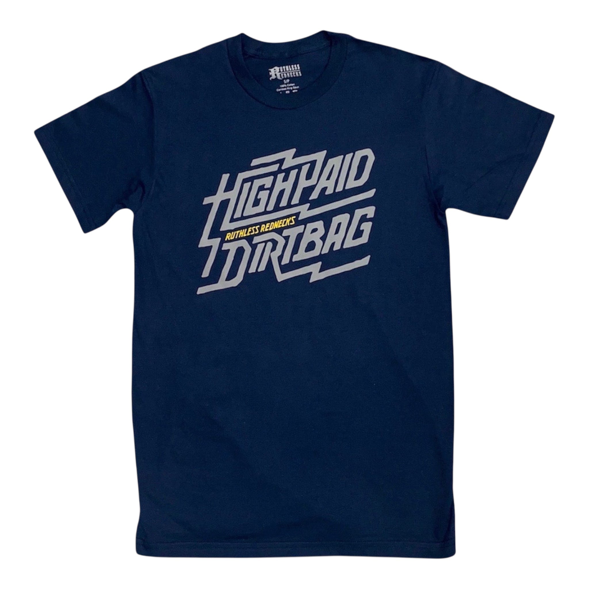 High Paid Dirtbag Short Sleeve Shirt Navy