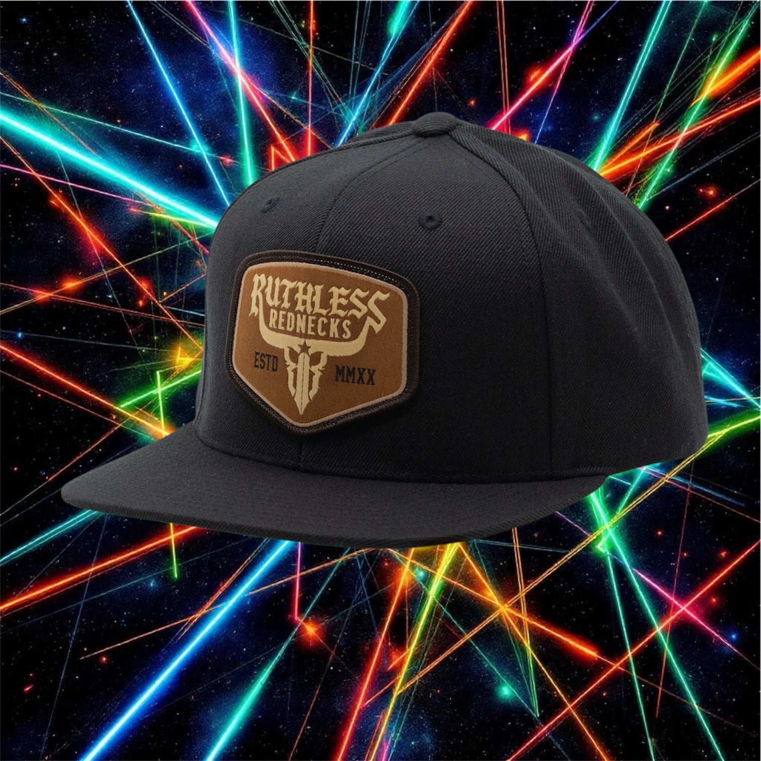 Raw Talent Flatbrim Black-Khaki Patch Hat