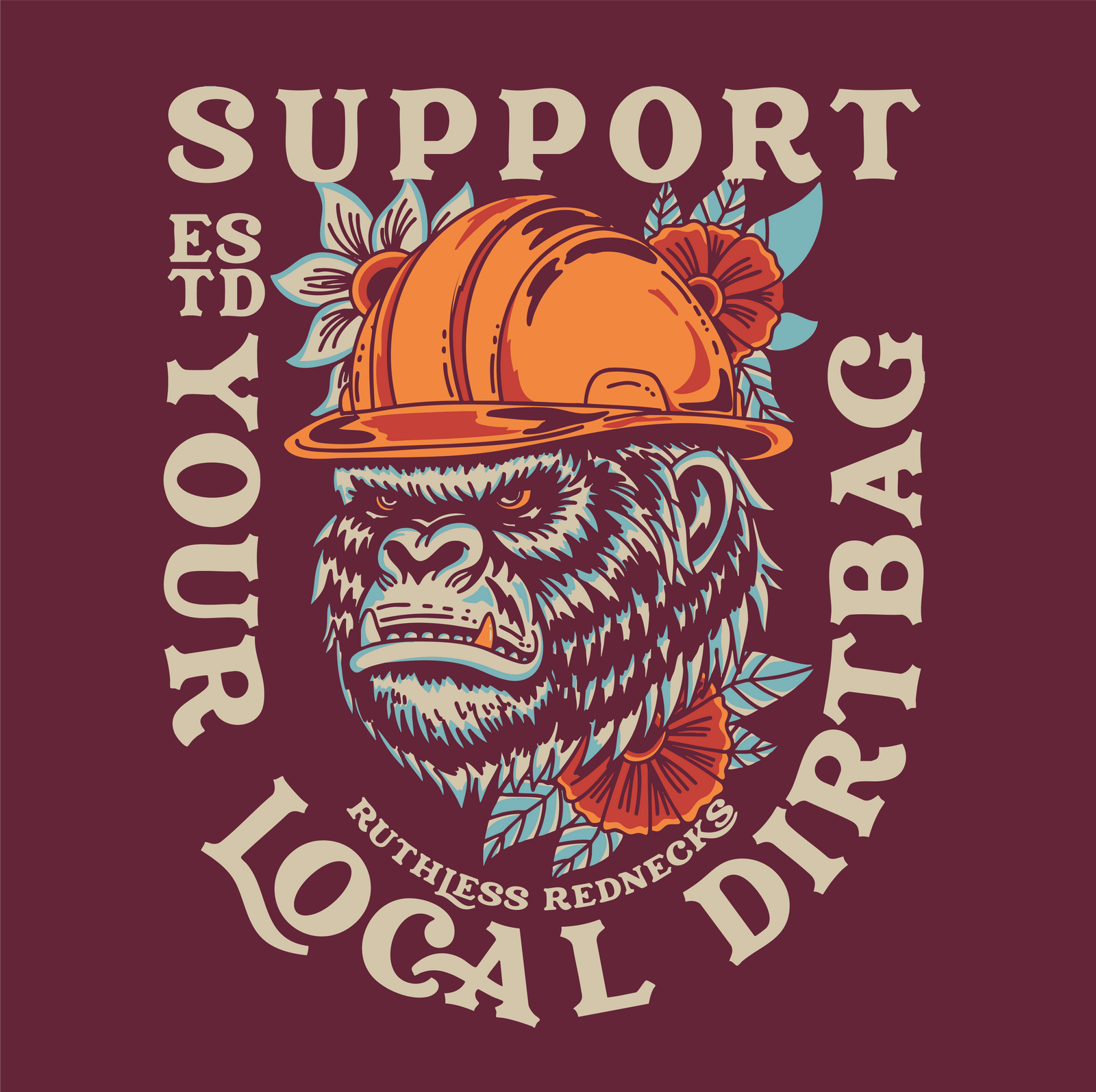 Ape Shift Short Sleeve Shirt Burgundy