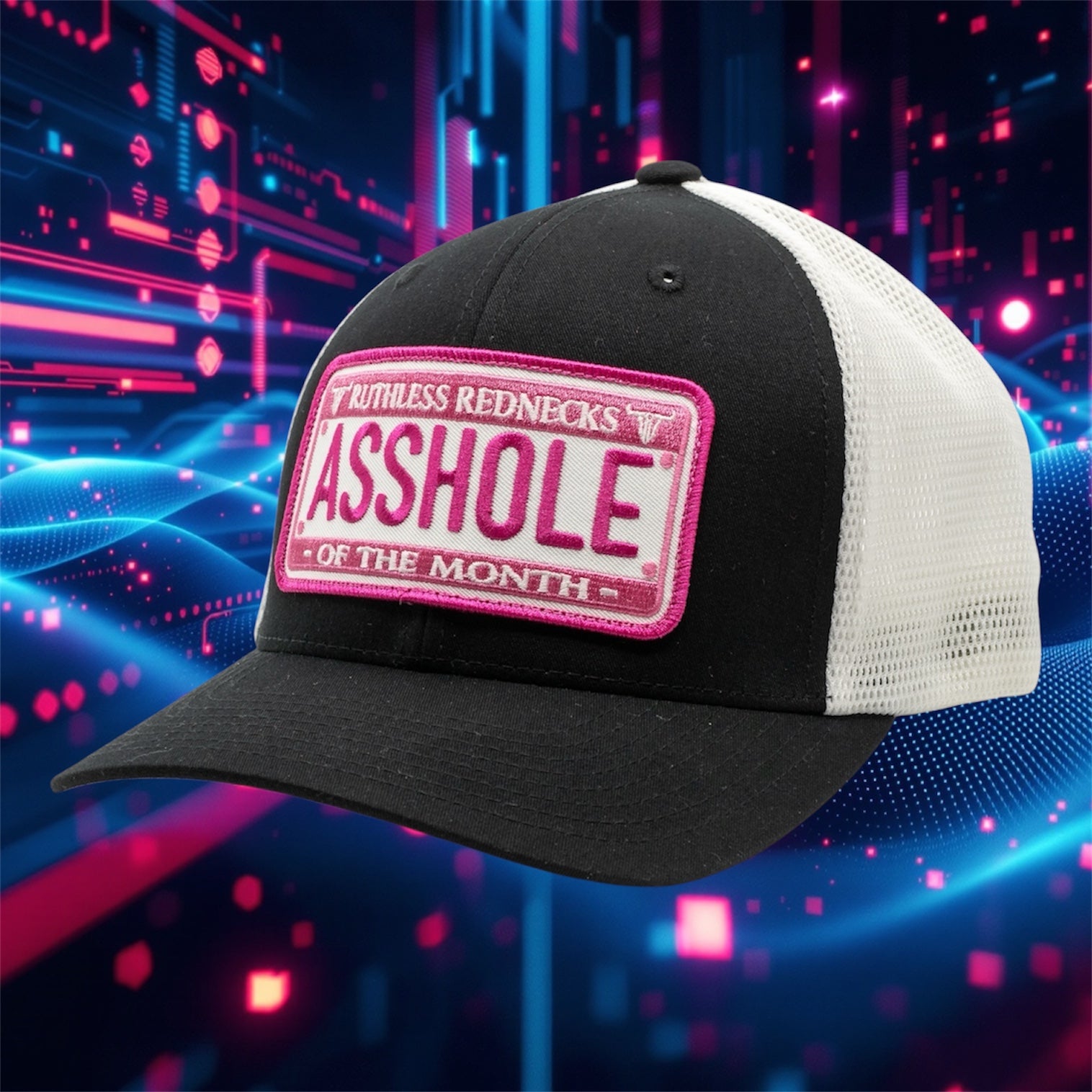 Brake Check Curved Brim Hat Black-White-Pink