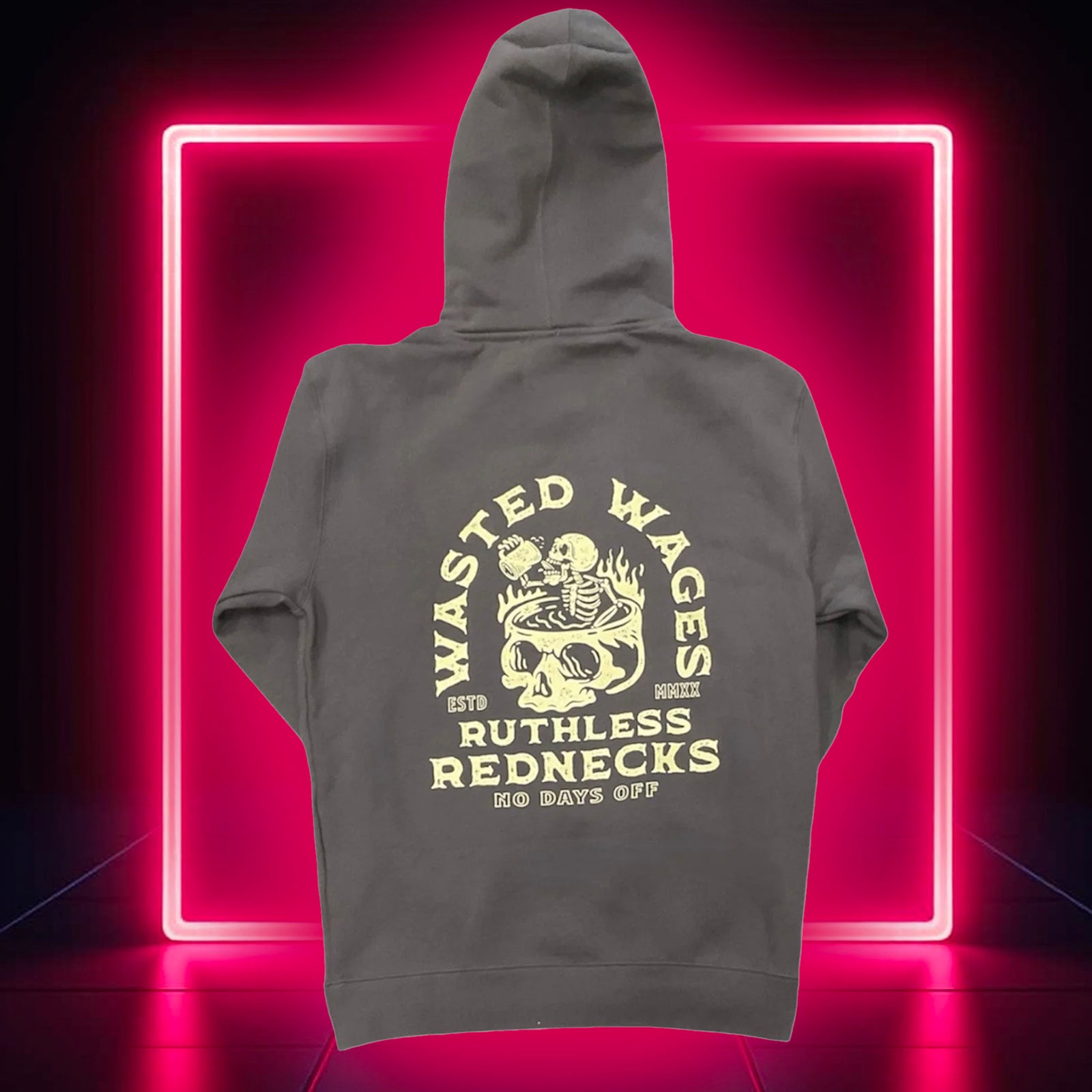 Skull Spa - Heavyweight 10oz Hoodie Grey - SALE