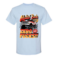 Making Bucks Zero Fucks Straight Axle Short Sleeve Shirt Blue