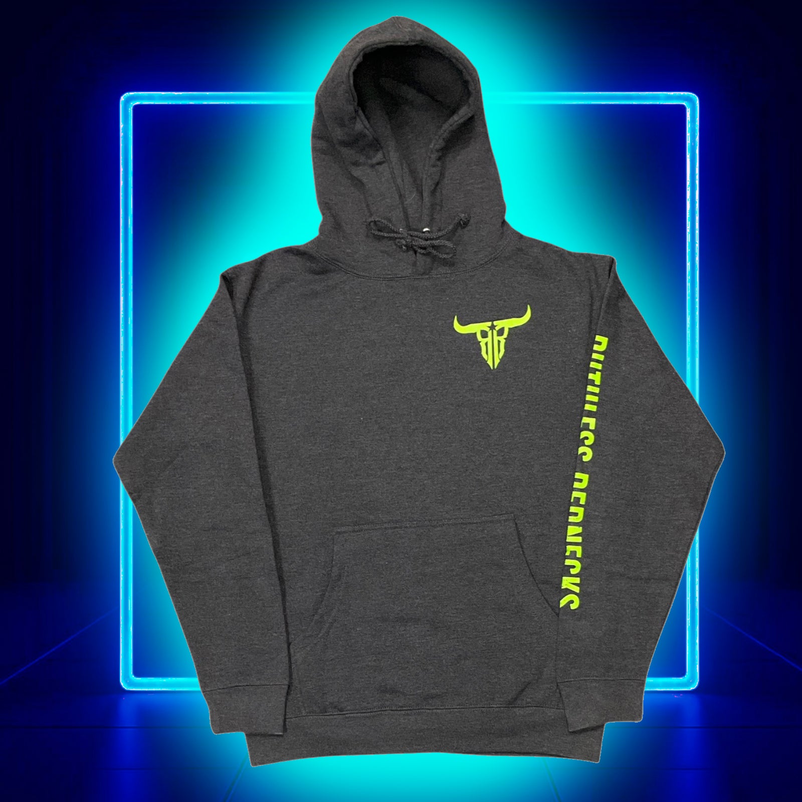 Icon - Heavyweight 10oz Hoodie Charcoal-Lime