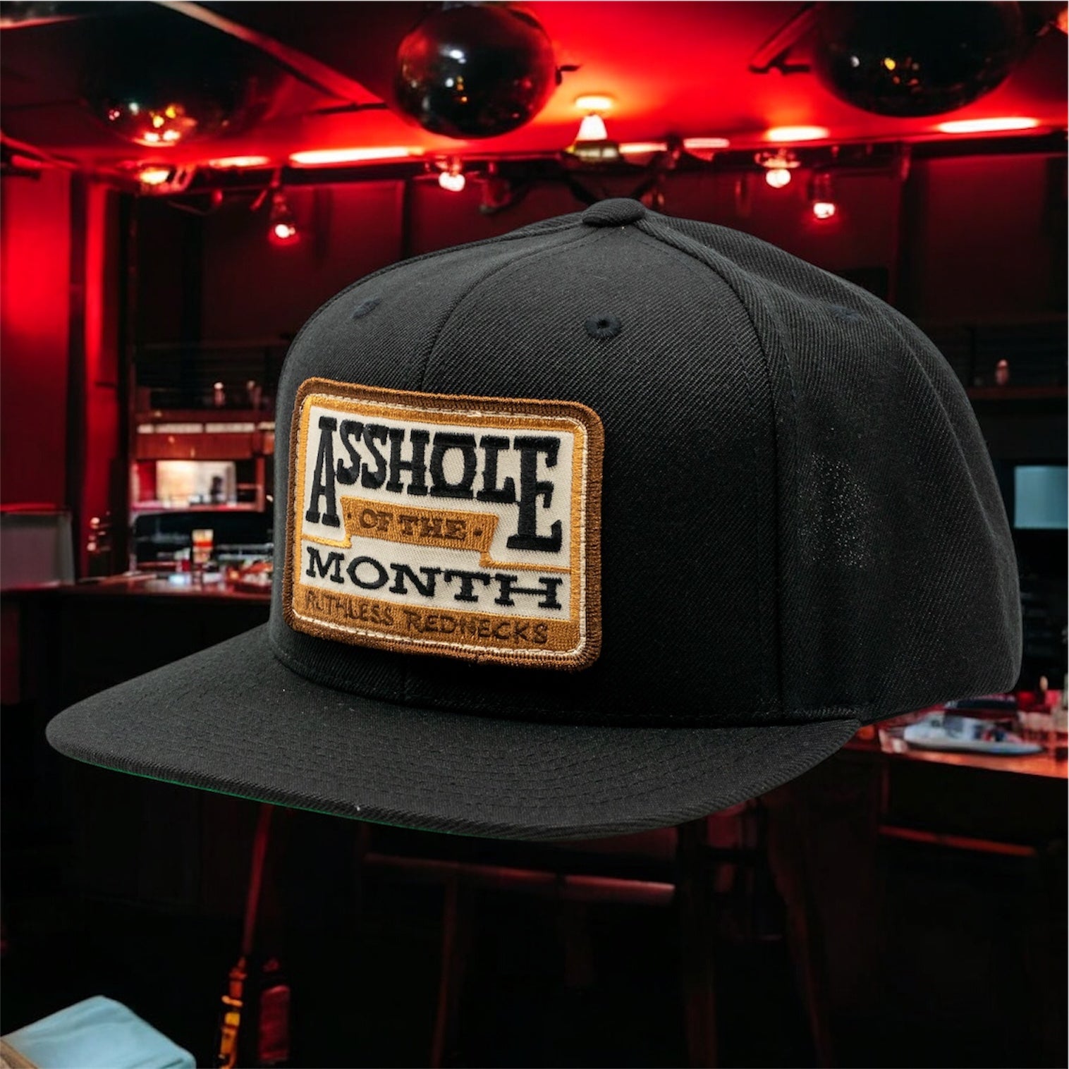 Asshole Of The Month Flatbrim Black Hat