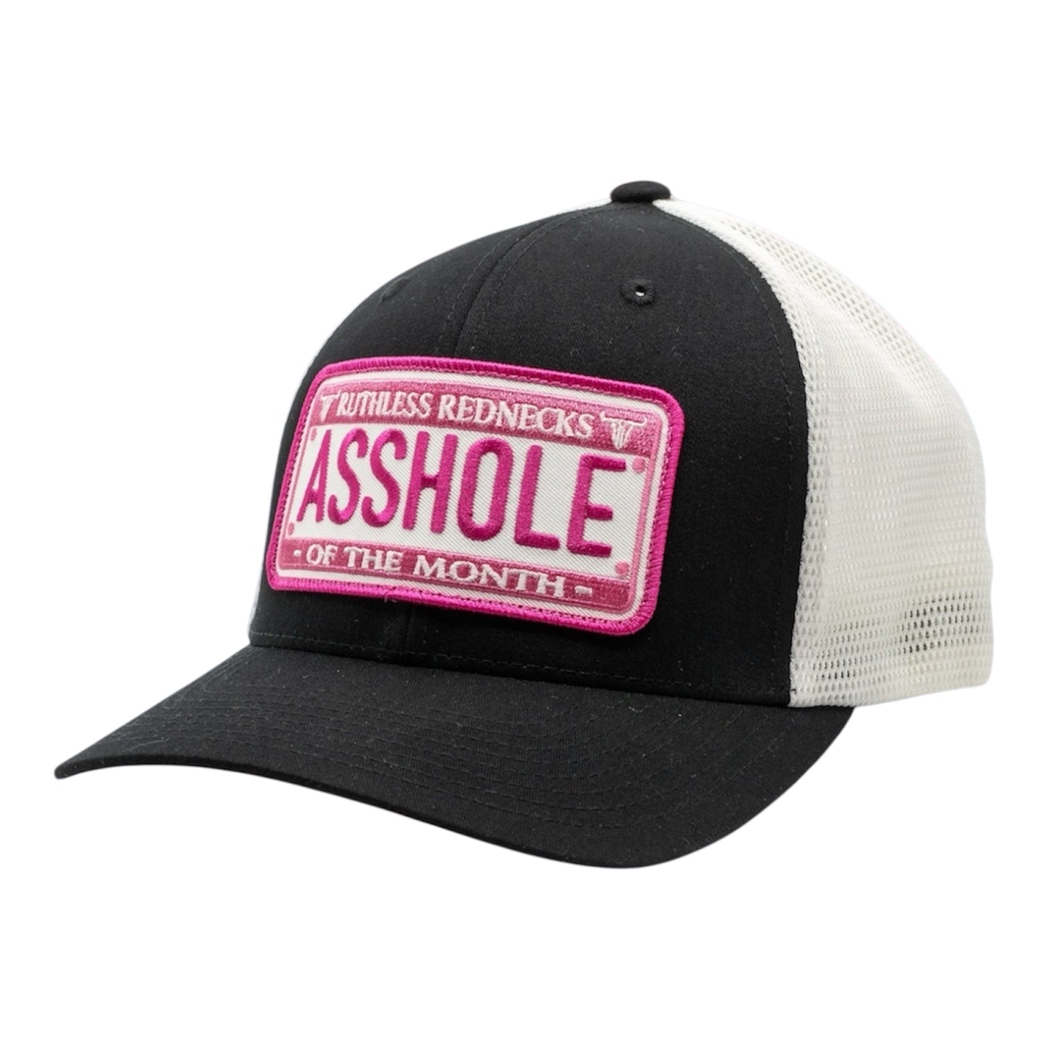 Brake Check Curved Brim Hat Black-White-Pink