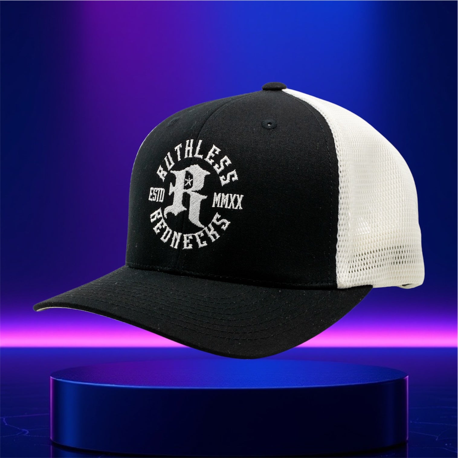 Icon Curved Brim Black-White Hat