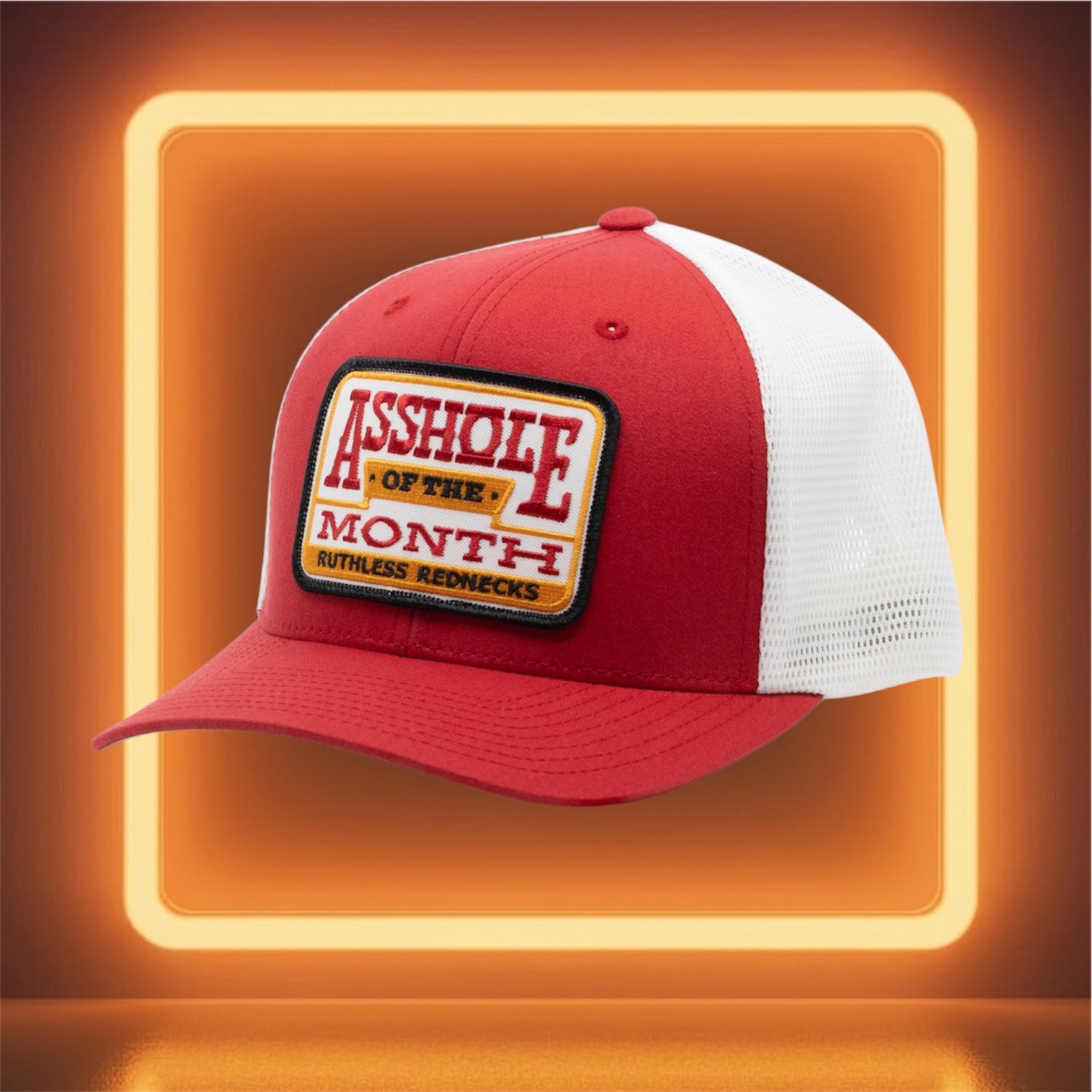 Asshole Of The Month Curved Brim Red-White Hat