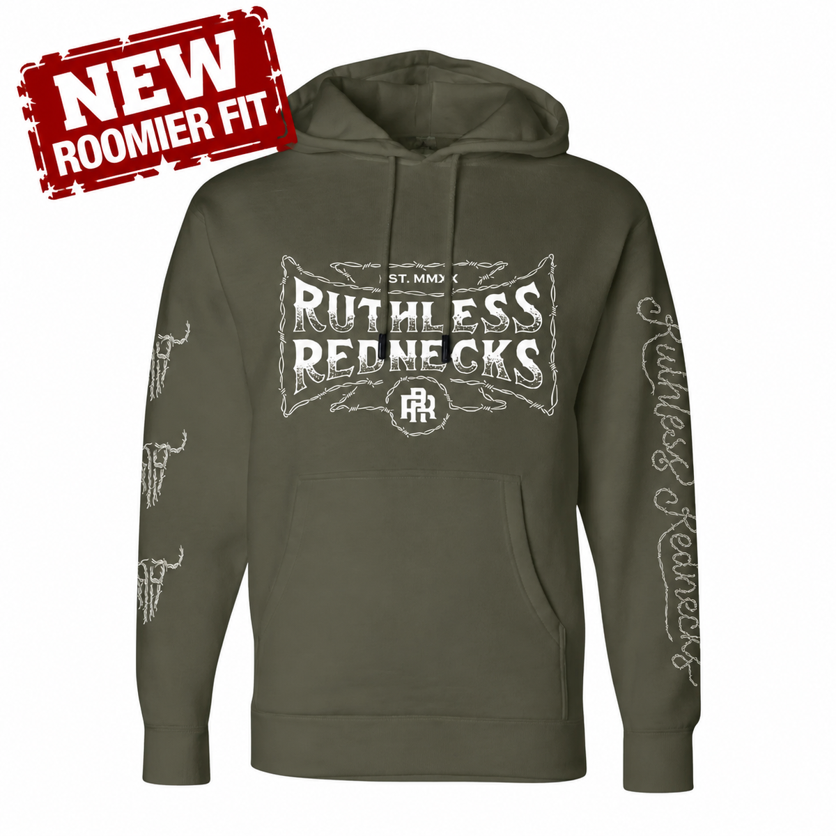 Reckless - Supercharged 12oz Hoodie Army