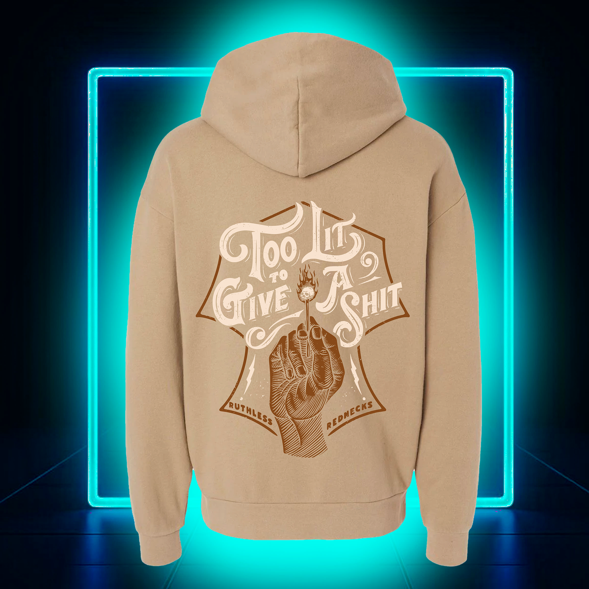 Too Lit - Supercharged 12oz Hoodie Sandstone