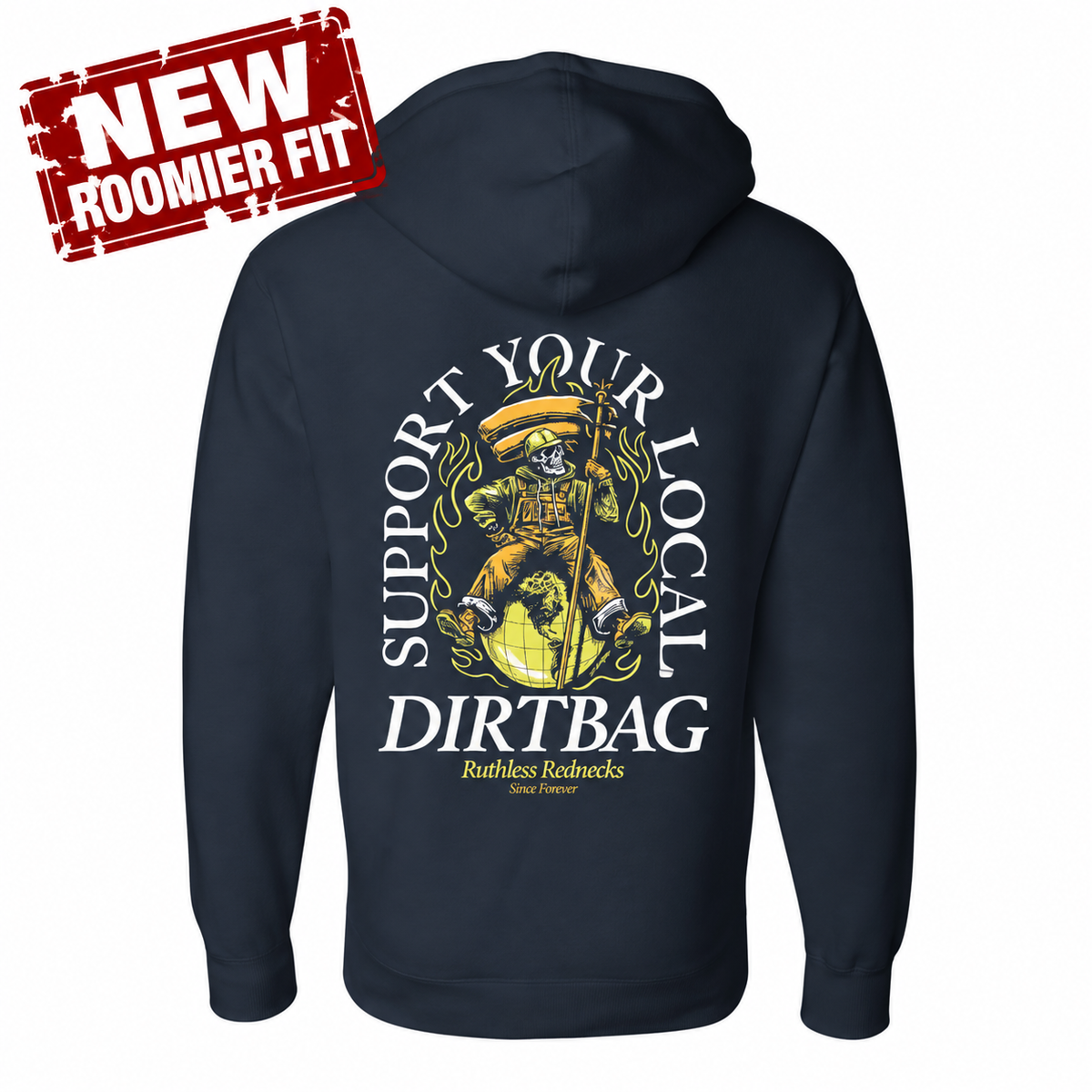 Dirtbag World Tour - Supercharged 12oz Hoodie Navy