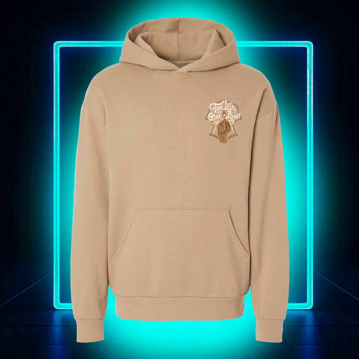 Too Lit - Supercharged 12oz Hoodie Sandstone