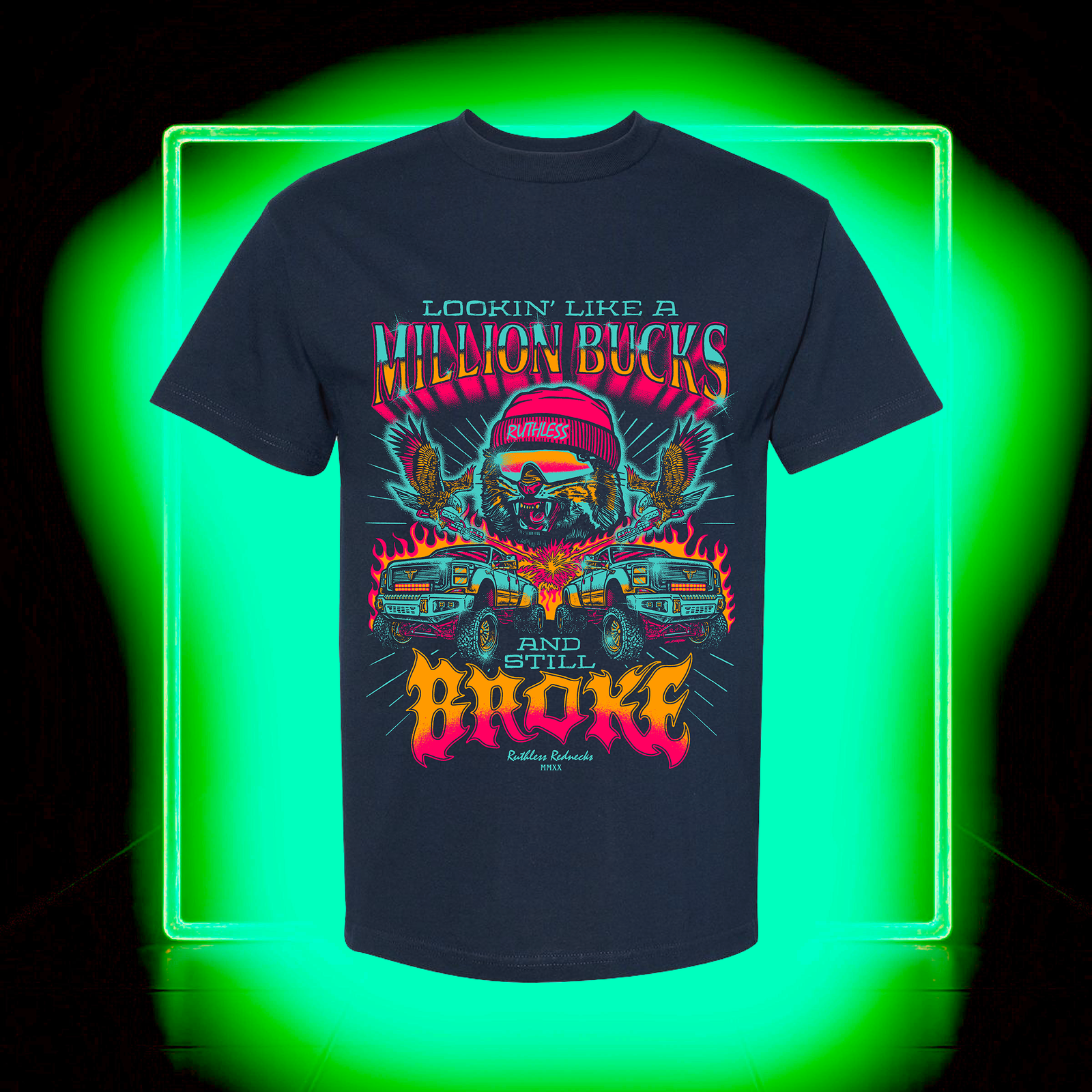 Burnout Beast Short Sleeve Shirt Navy