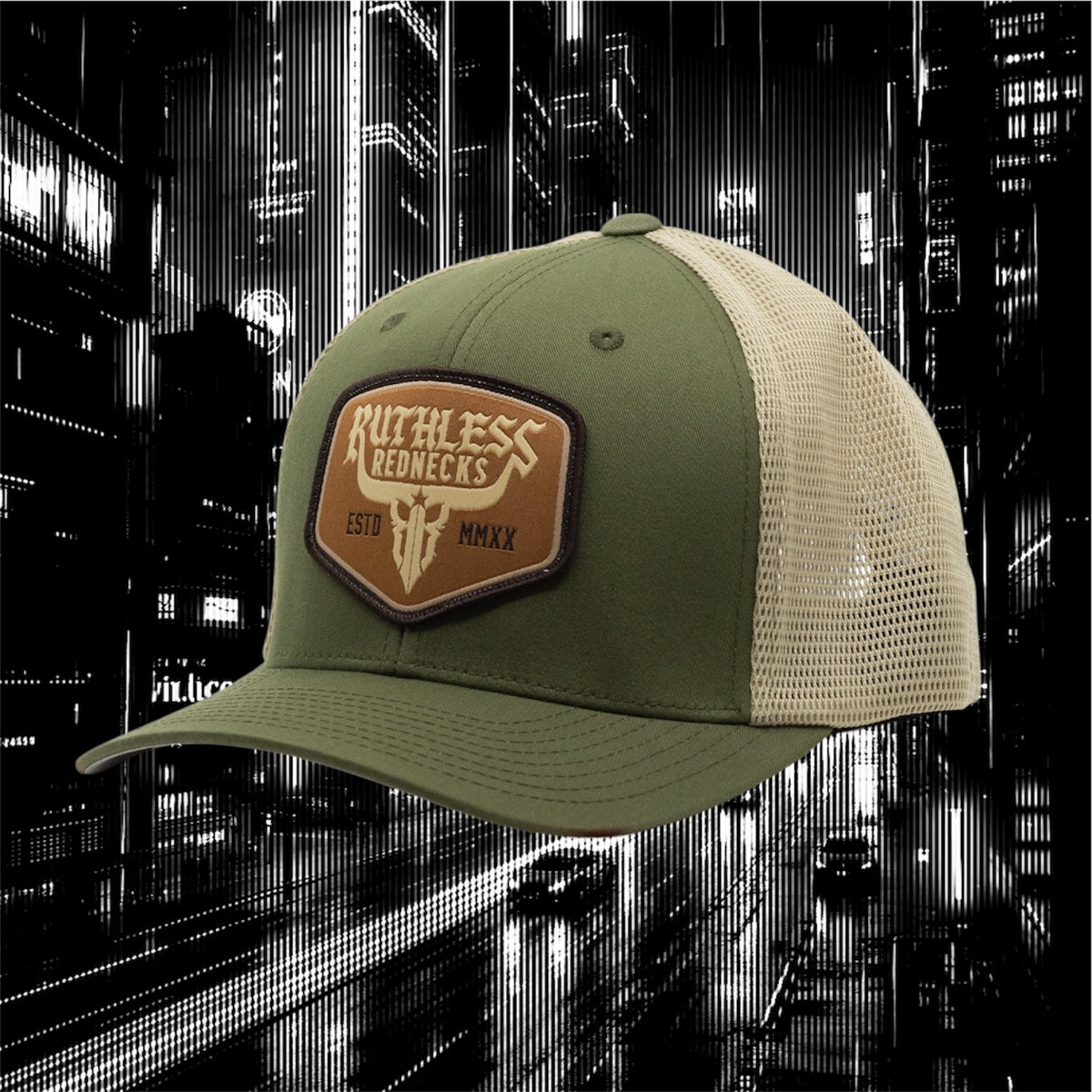Raw Talent Curved Brim Olive Khaki Patch Hat