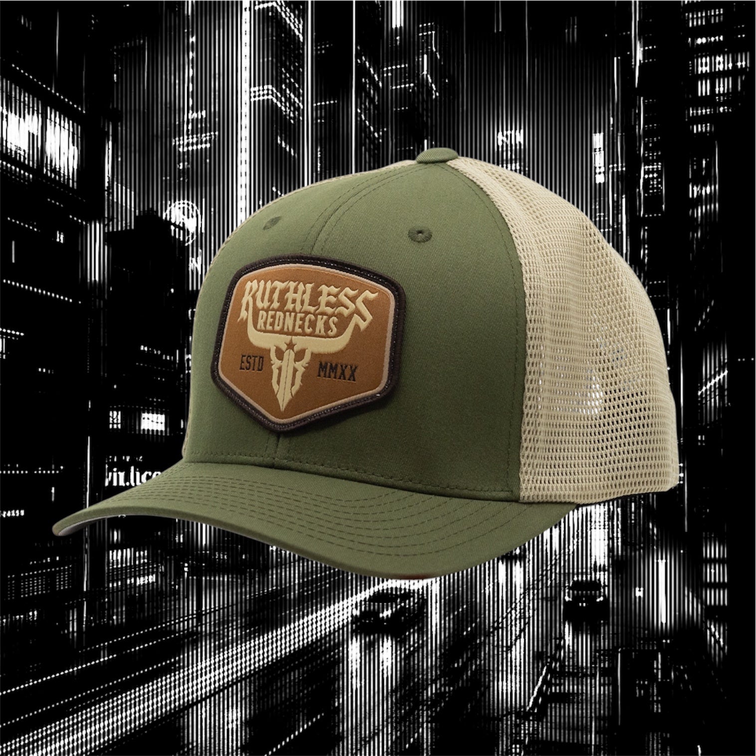 Raw Talent Curved Brim Olive Khaki Patch Hat