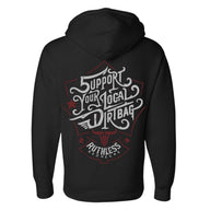 Support Your Local Dirtbag - Supercharged 12oz Hoodie Black