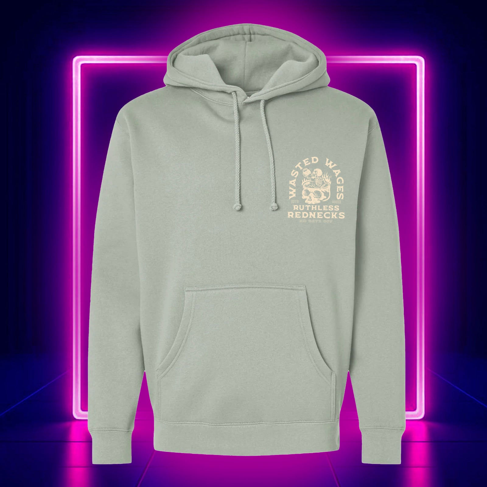 Skull Spa - Supercharged 12oz Hoodie Sage