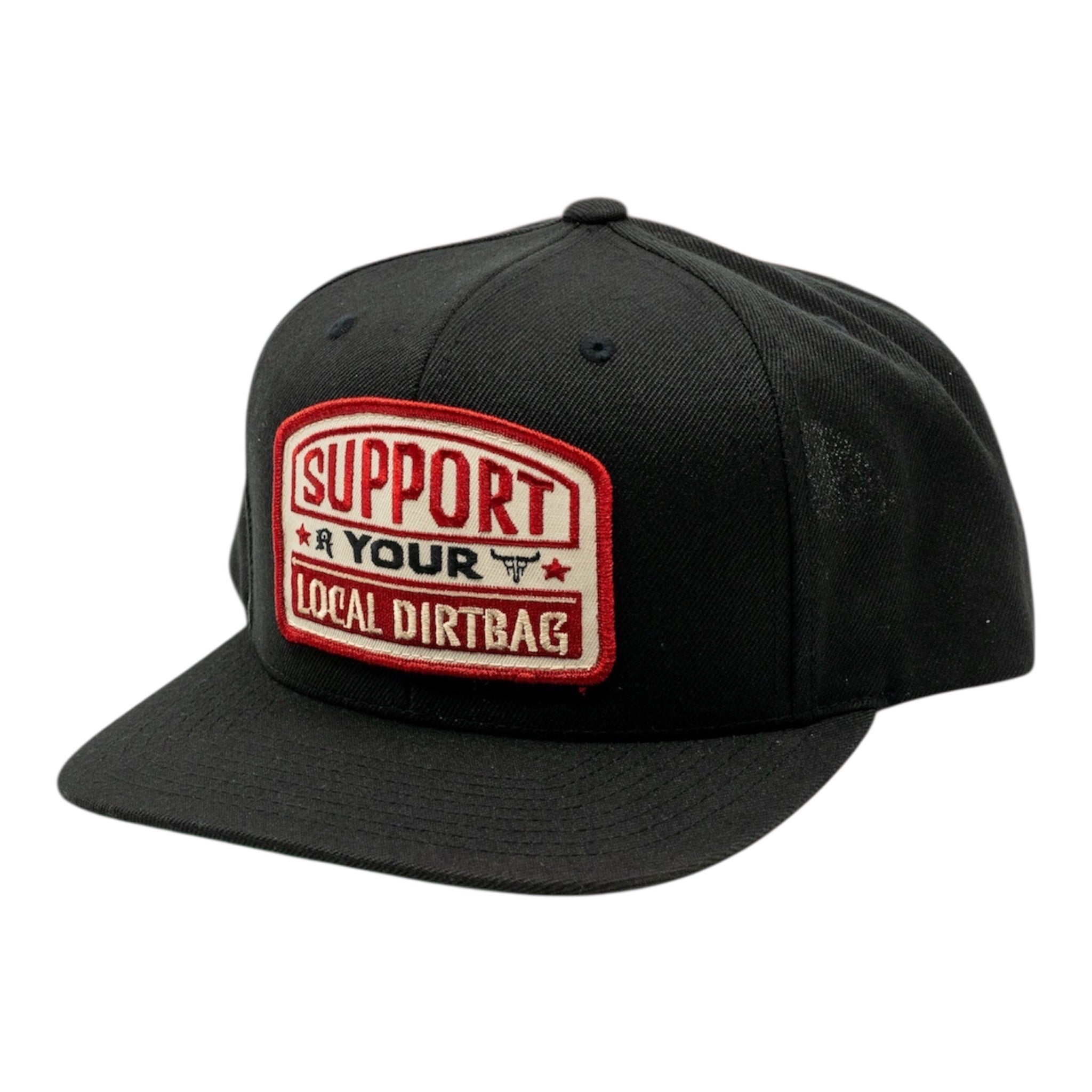 Support Your Local Dirtbag Flatbrim Black Hat