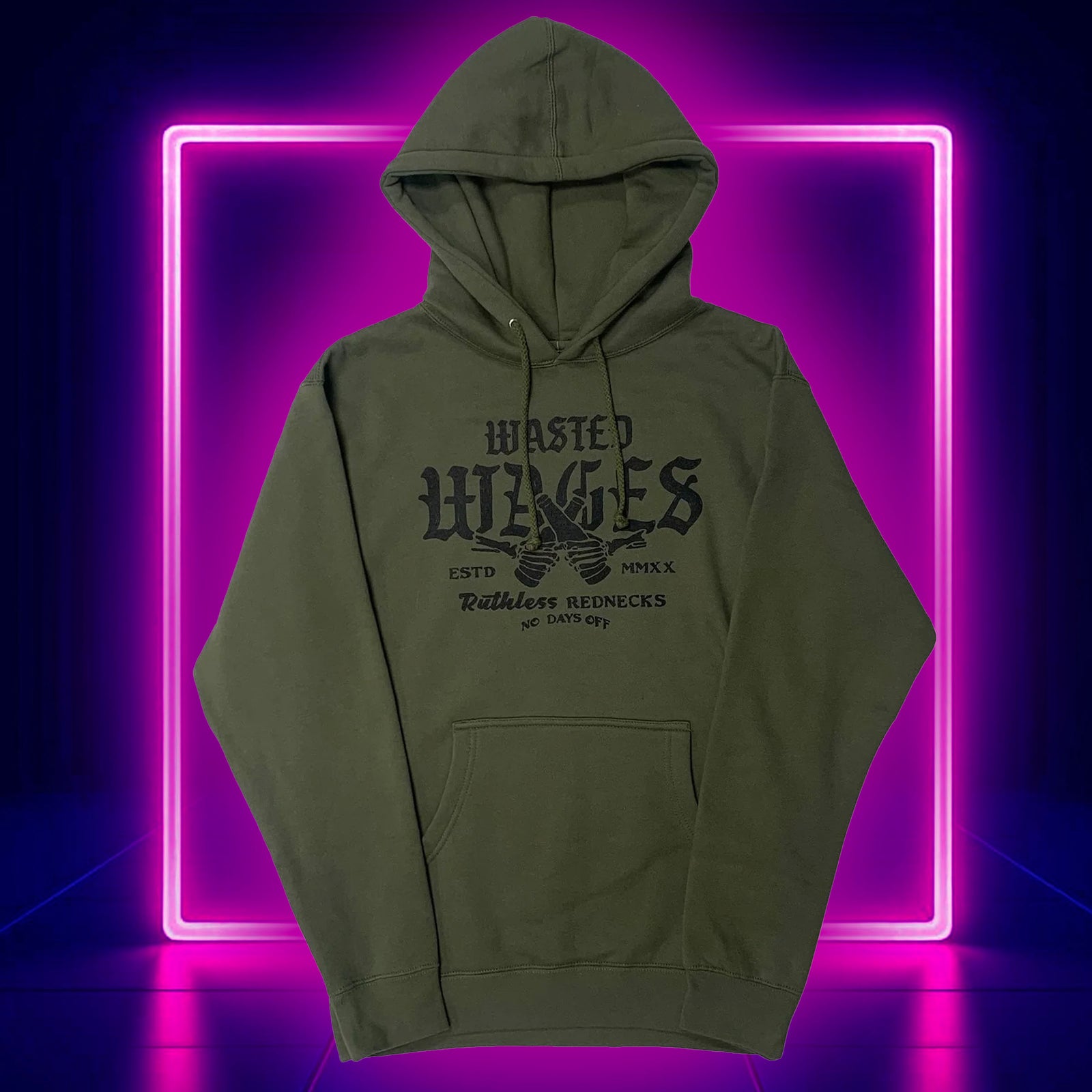Cheers! - Heavyweight 10oz Hoodie Army Green - SALE