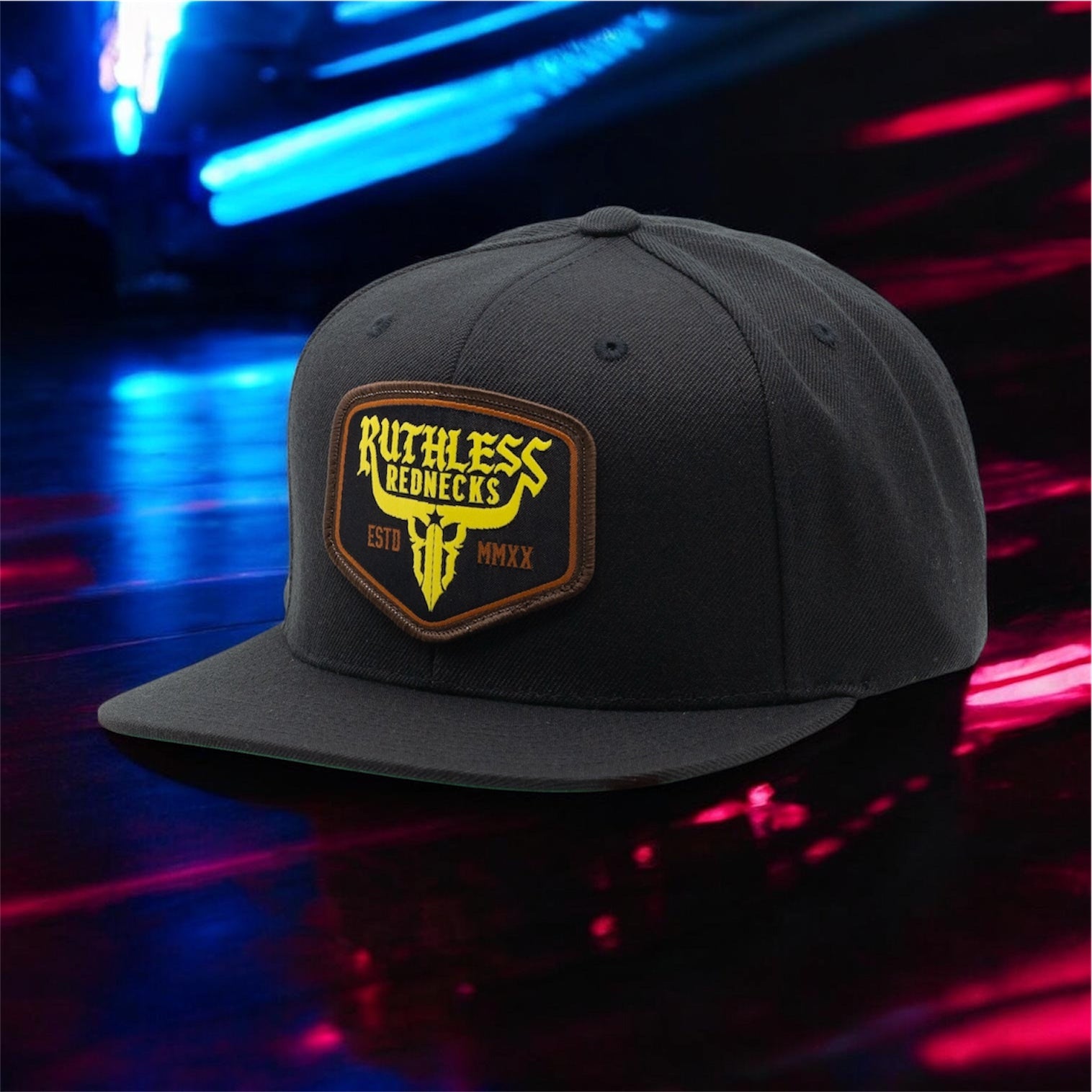 Raw Talent Flatbrim Black-Yellow Patch Hat