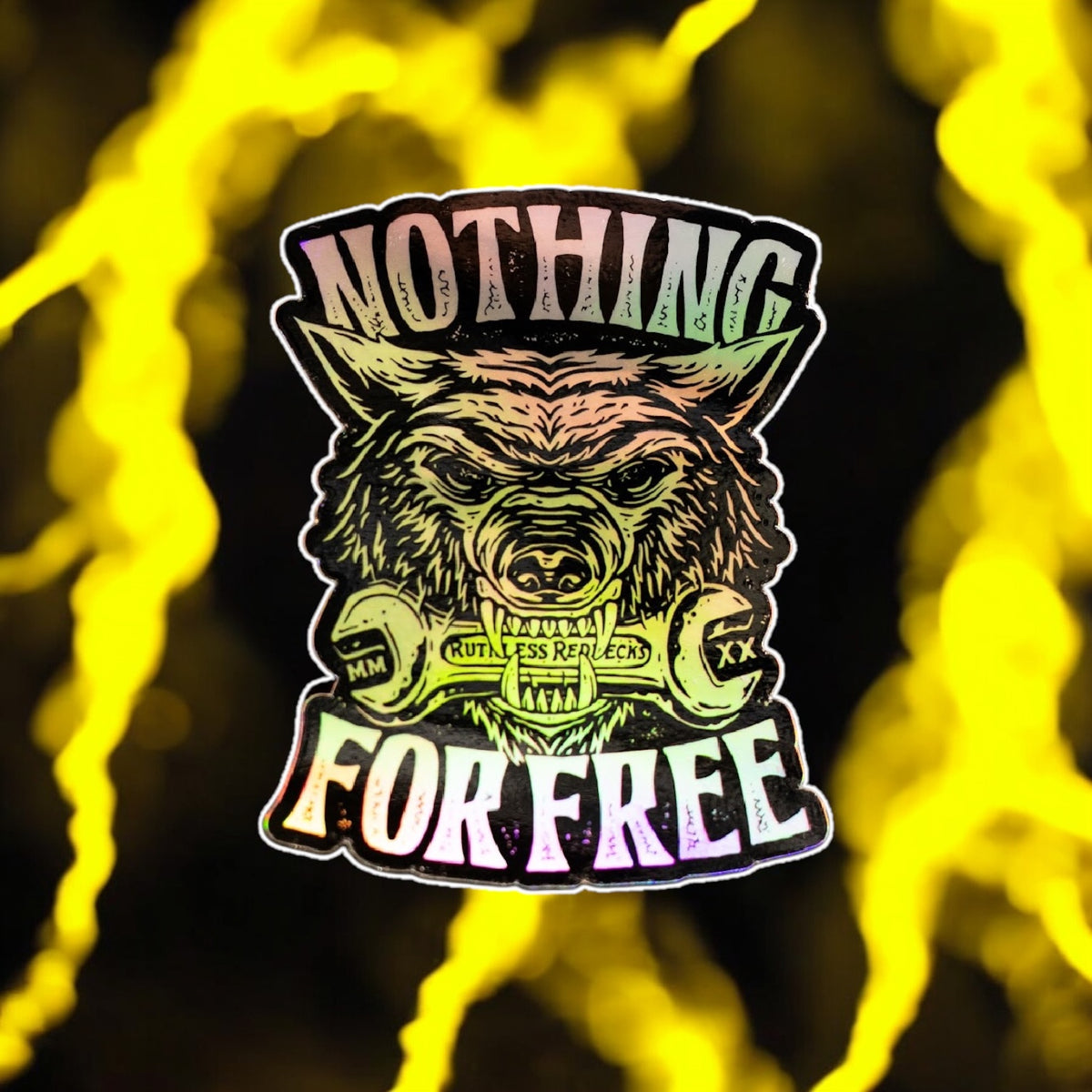 Nothing For Free Holographic Sticker