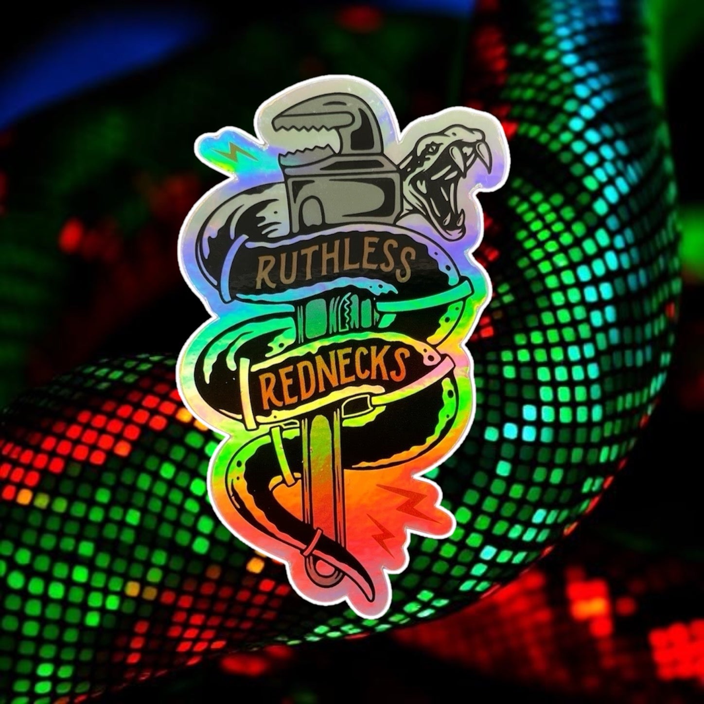 Snake Wrench Holographic Sticker