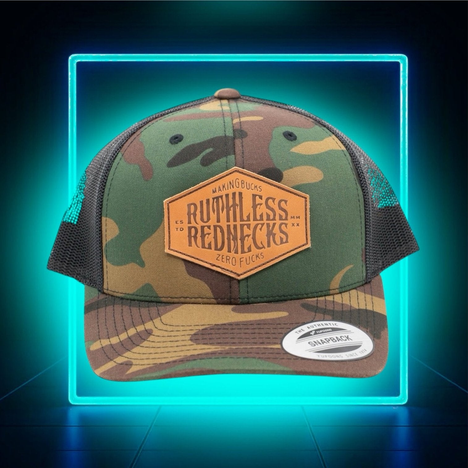 Hostile Patch Curved Brim Snapback Green Camo-Brown Hat
