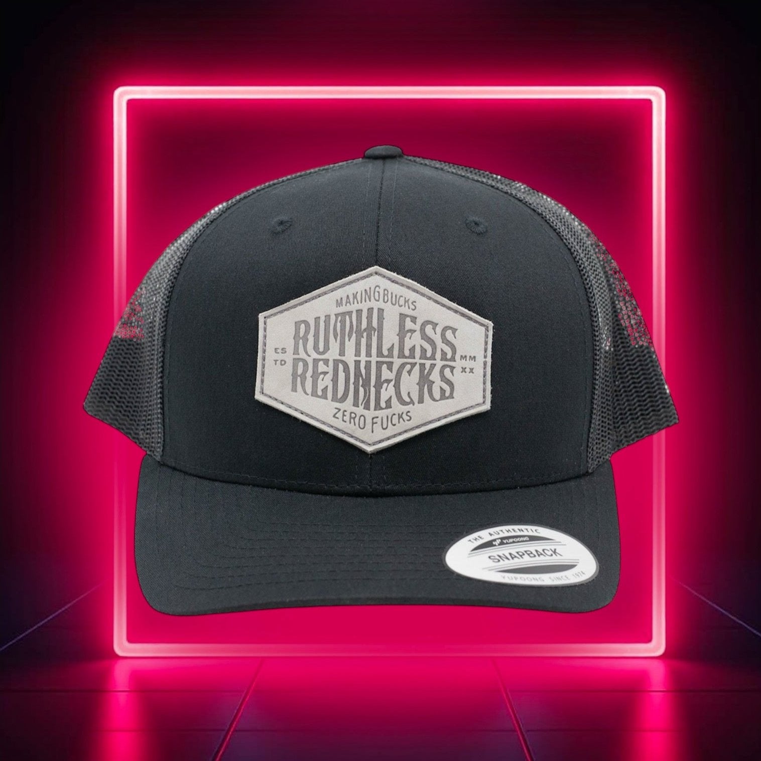 Hostile Patch Curved Brim Snapback Black Hat