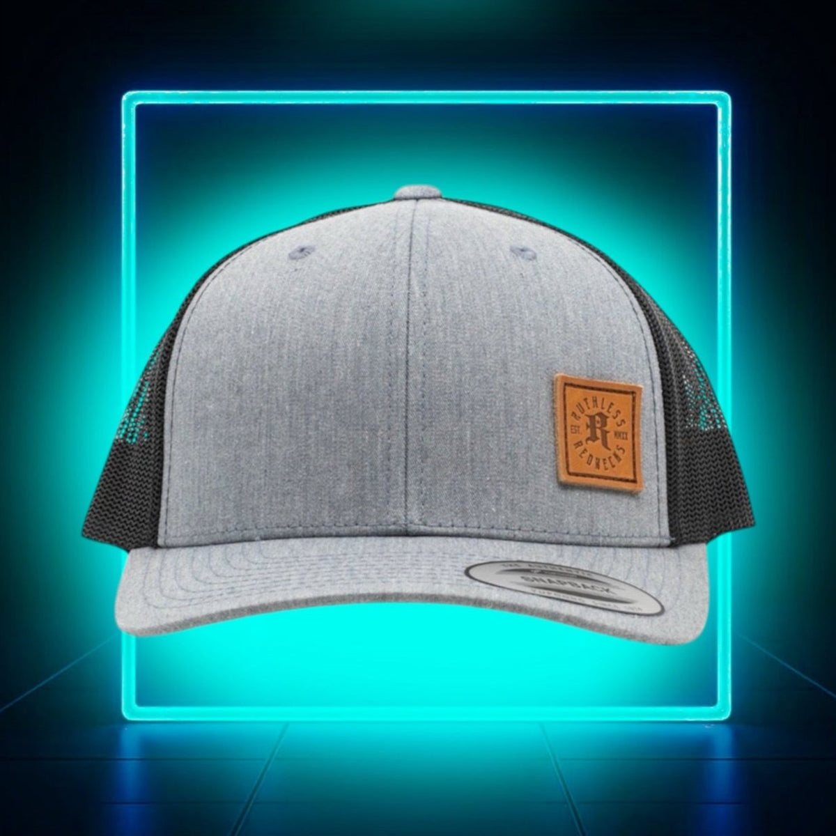 Icon Leather Square Curved Brim Black Hat