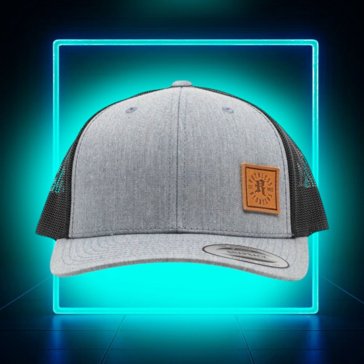 Icon Leather Square Curved Brim Black Hat