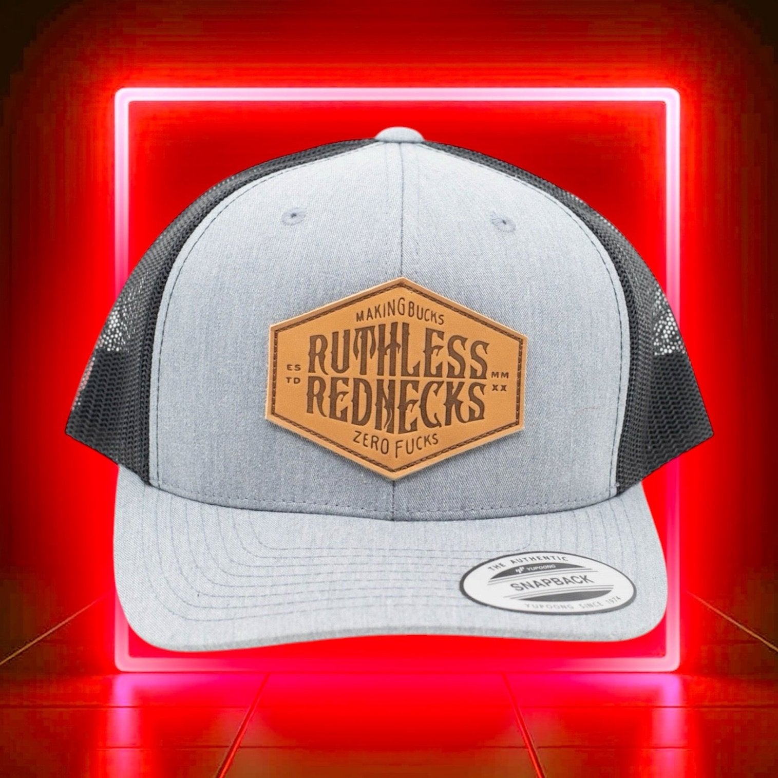 Hostile Patch Curved Brim Snapback Heather Grey Hat