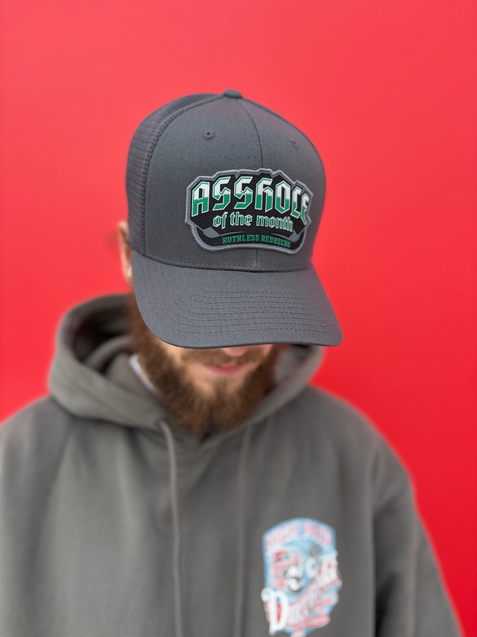 Top Shelf Asshole Of The Month Curved Brim Charcoal Hat