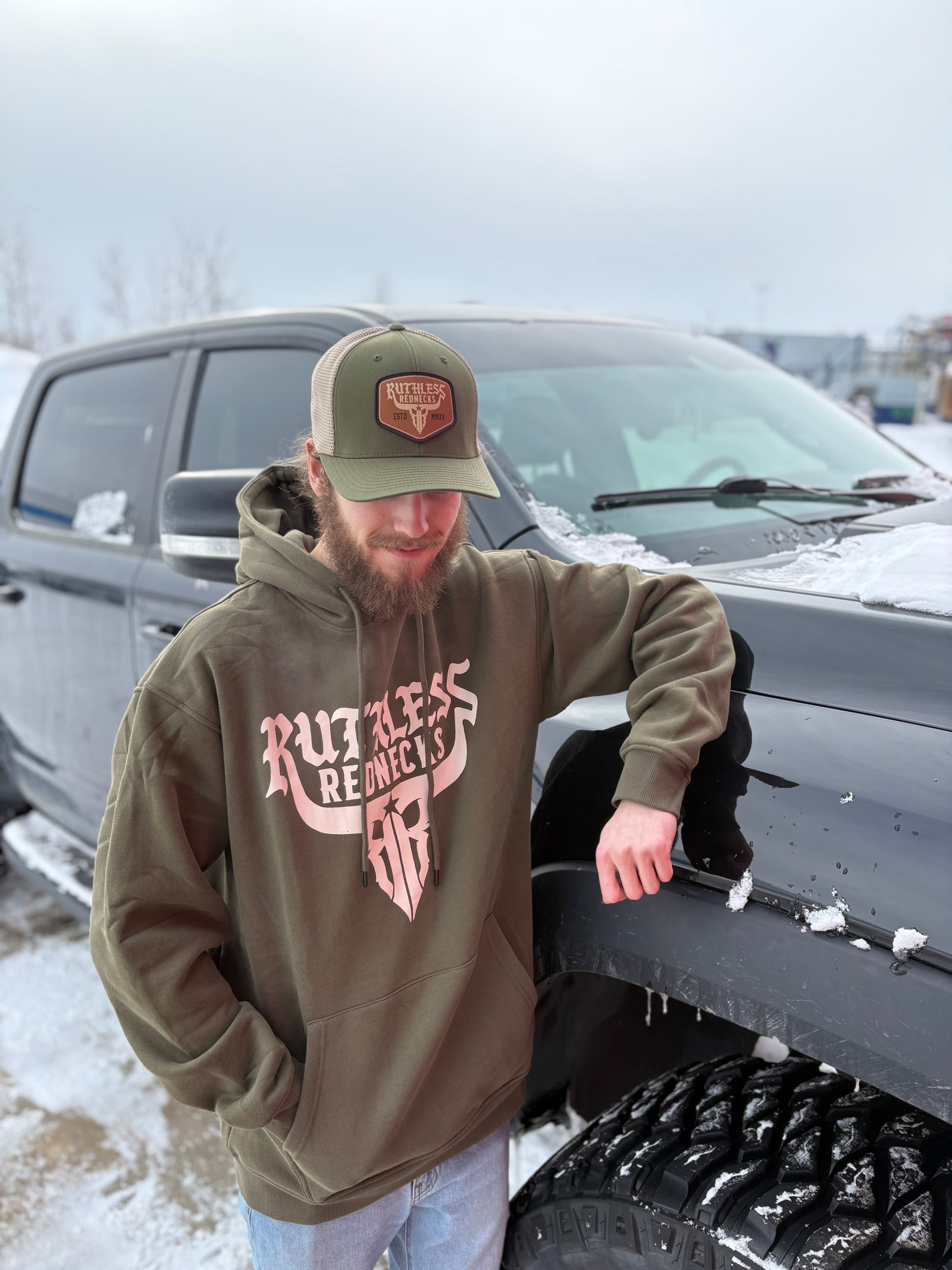 Raw Talent Curved Brim Olive Khaki Patch Hat