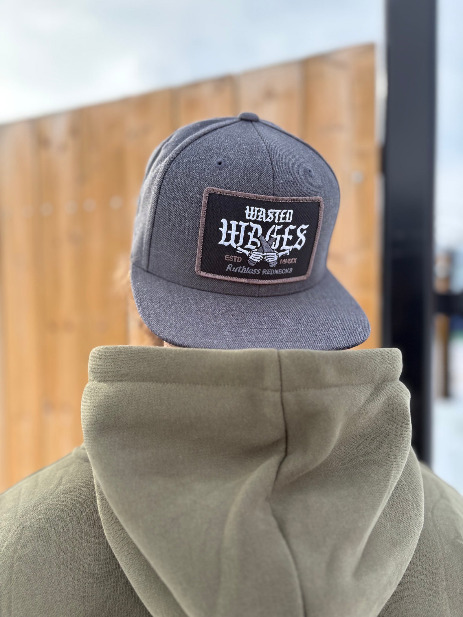 Cheers! Flatbrim Charcoal Patch Hat