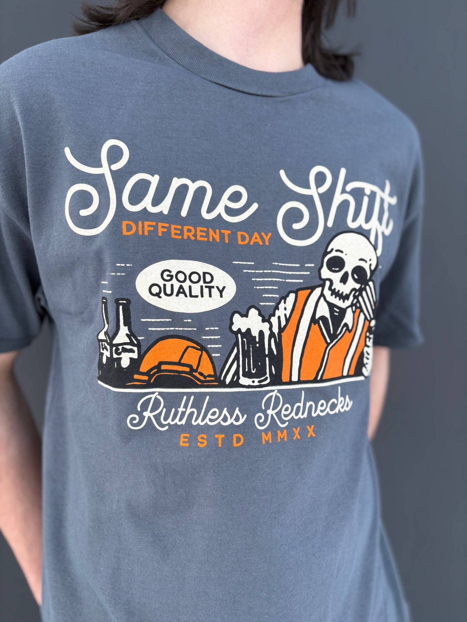 Tapped Out Short Sleeve Shirt Charcoal