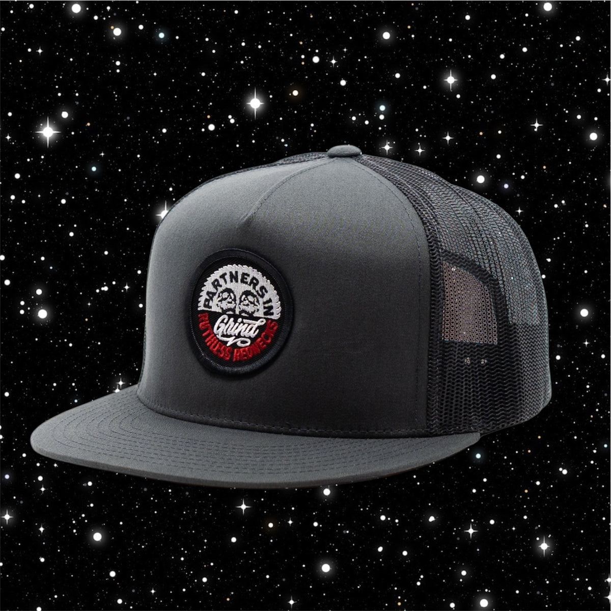 Partners in Grind Flatbrim Grey Hat