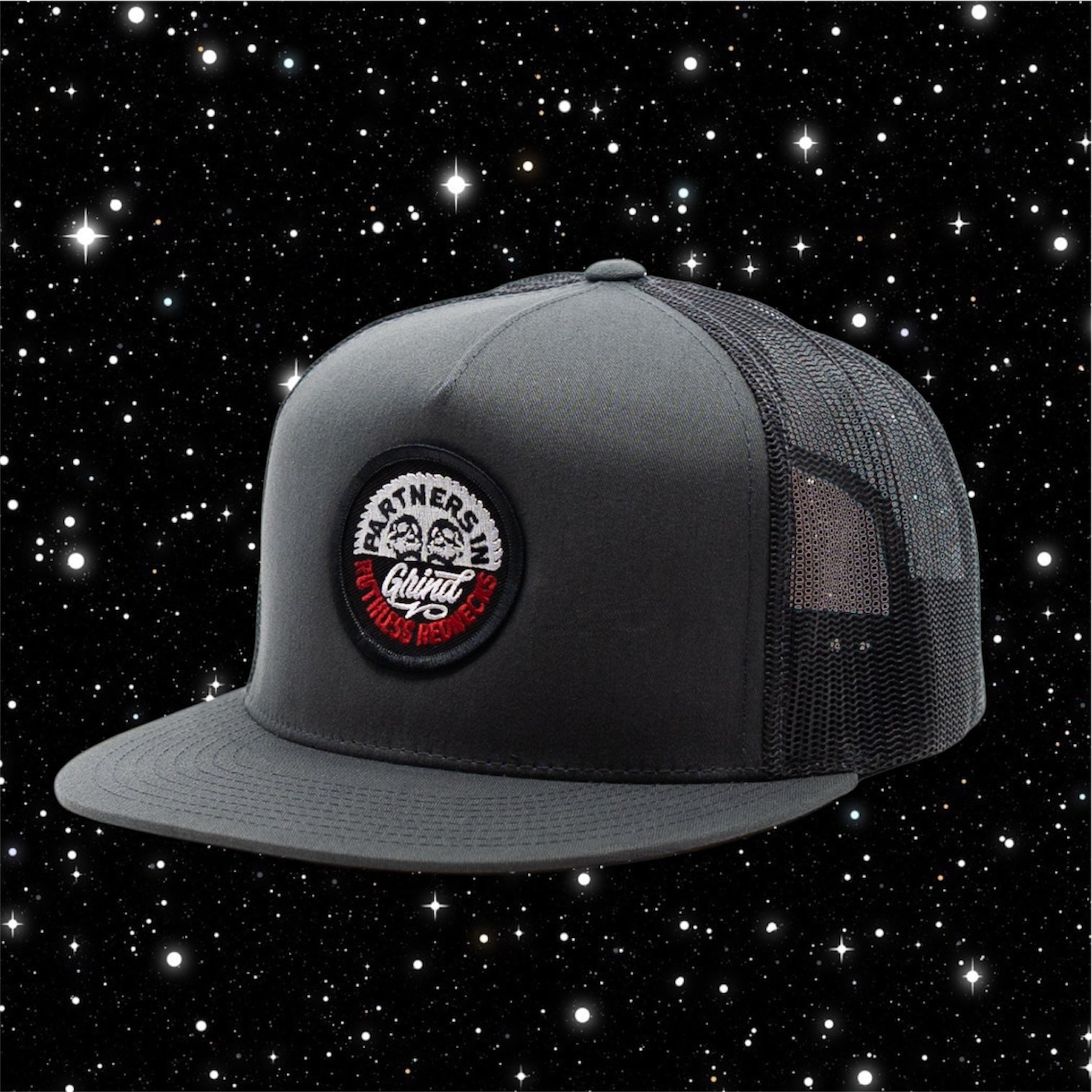 Partners in Grind Flatbrim Grey Hat