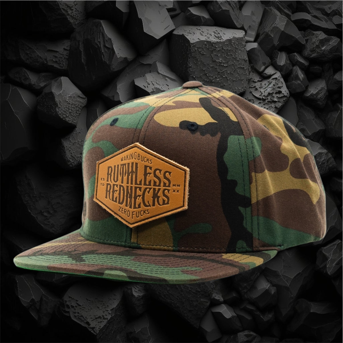 Hostile Patch Flatbrim Green Camo Hat